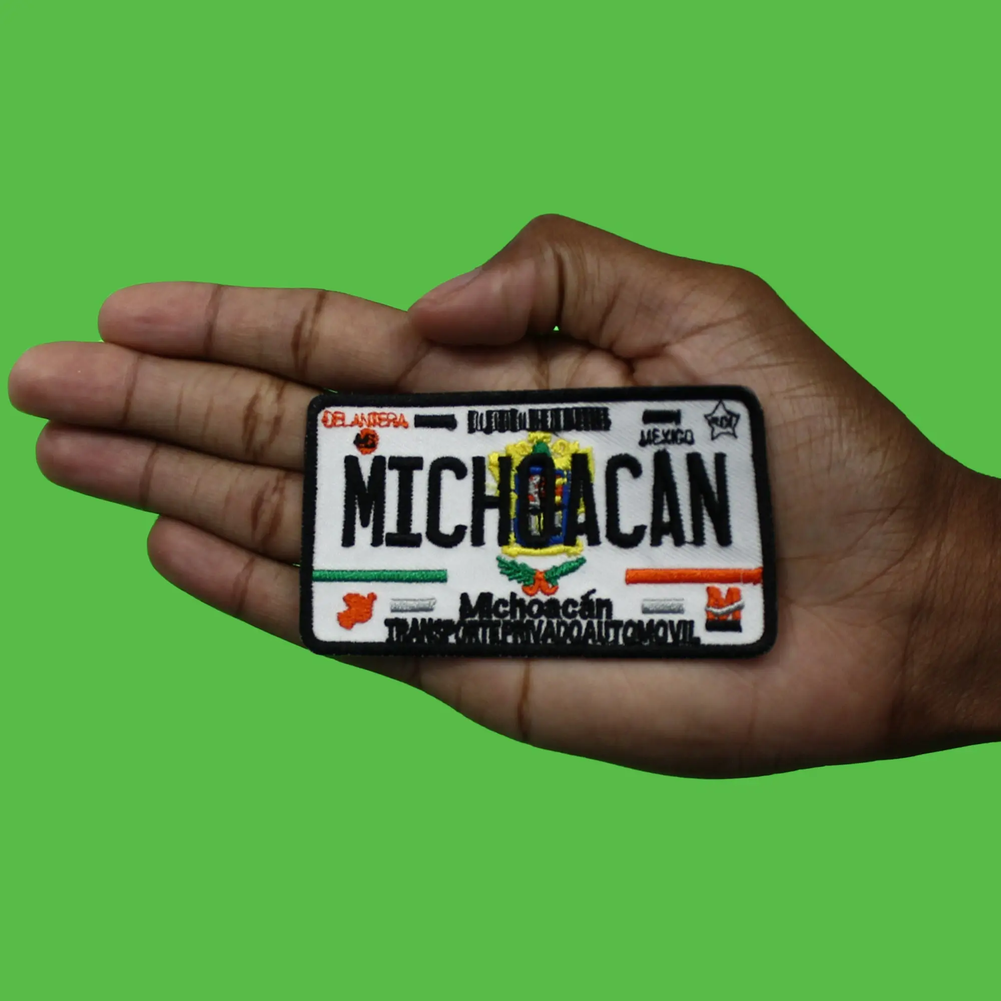 Michoacan License Plate Patch Fun Mexico Travel Embroidered Iron On - Image 2