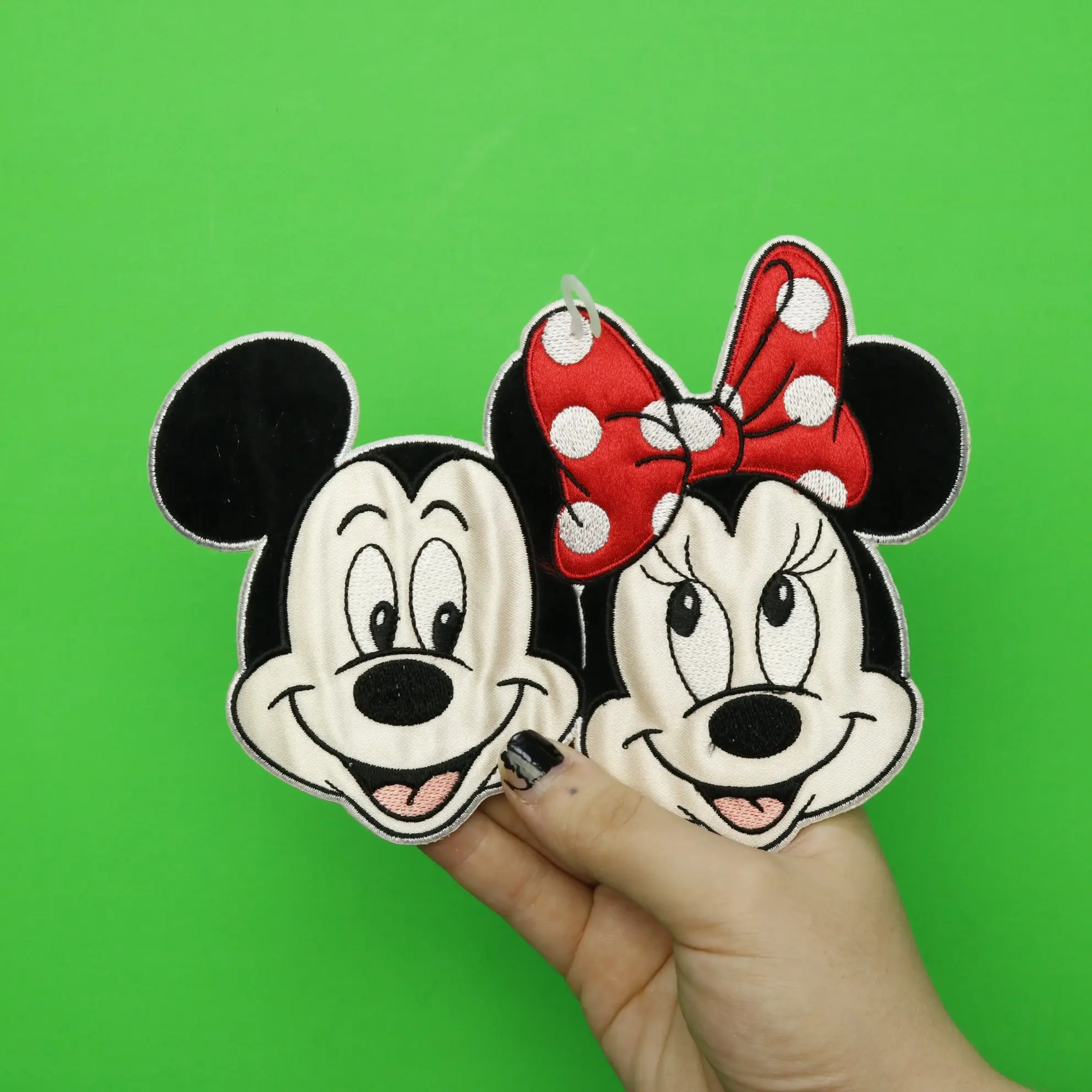 Mickey And Minnie Head Embroidered Applique Iron On Patch - Image 2