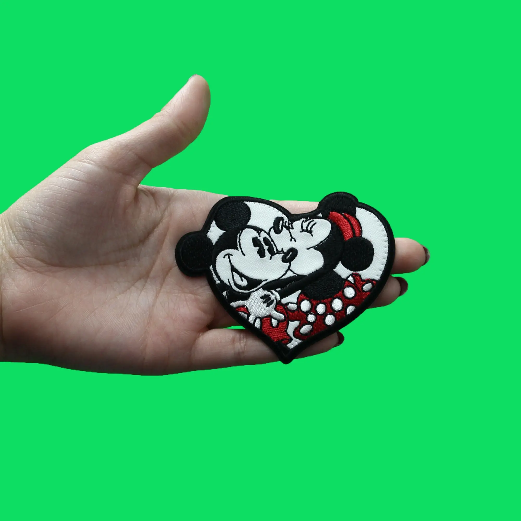 Mickey And Minnie Kiss Patch Disney Love Sublimated Embroidery Iron On - Image 3