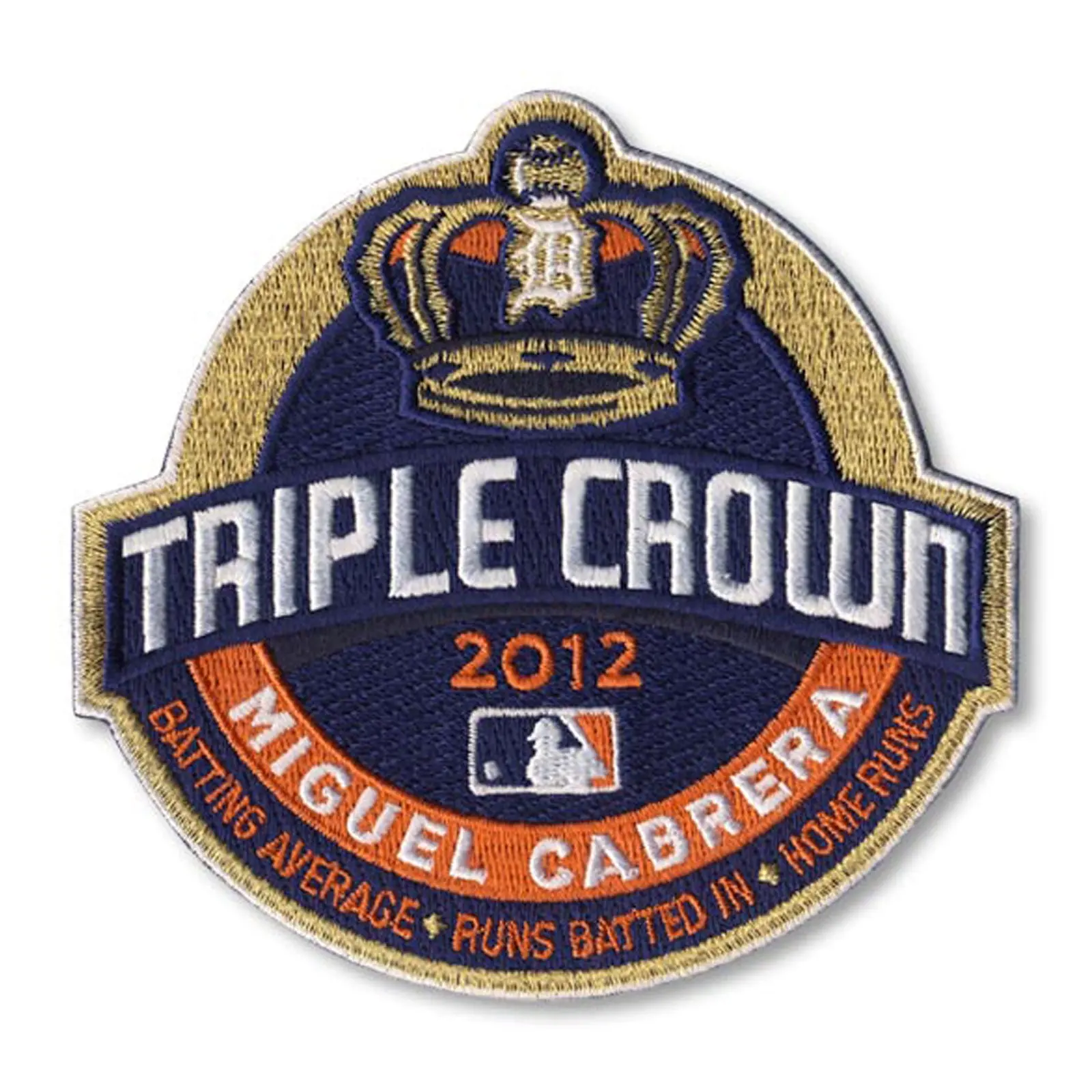 MLB Miguel Cabrera Triple Crown Winner Detroit Tigers Logo Patch