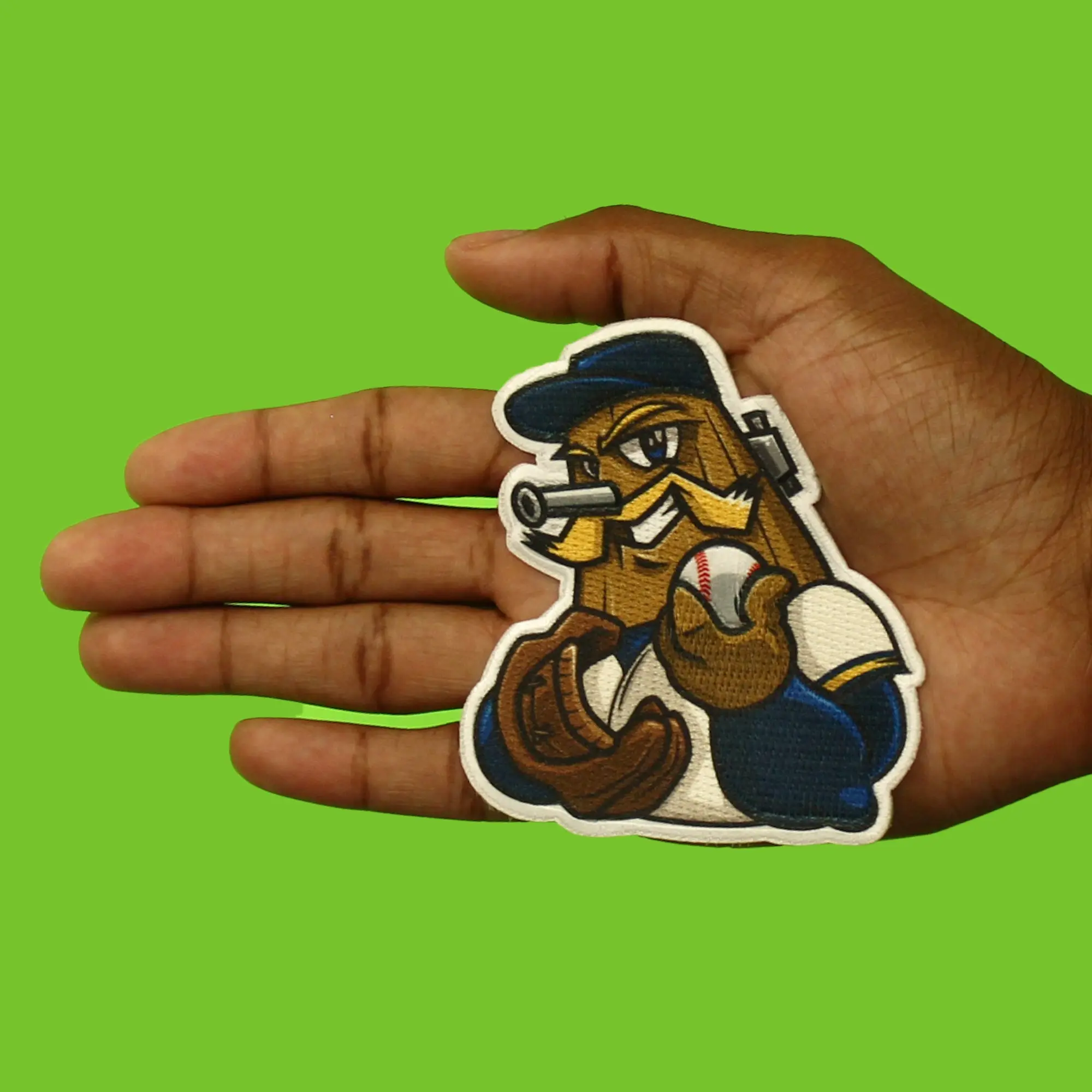 Milwaukee Wisconsin Mascot PhotoPatch Baseball Mustache Man Parody Embroidery Iron On - Image 2