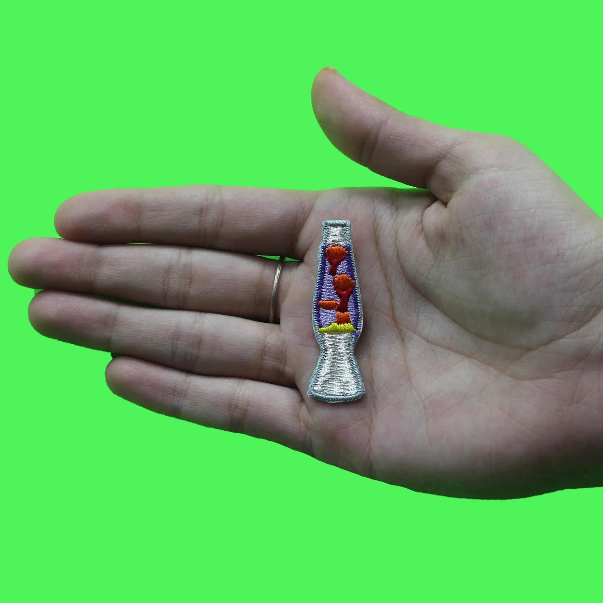 Mini Metallic Lava Lamp Patch Melting Wax Hippie Embroidered Iron On - Image 2