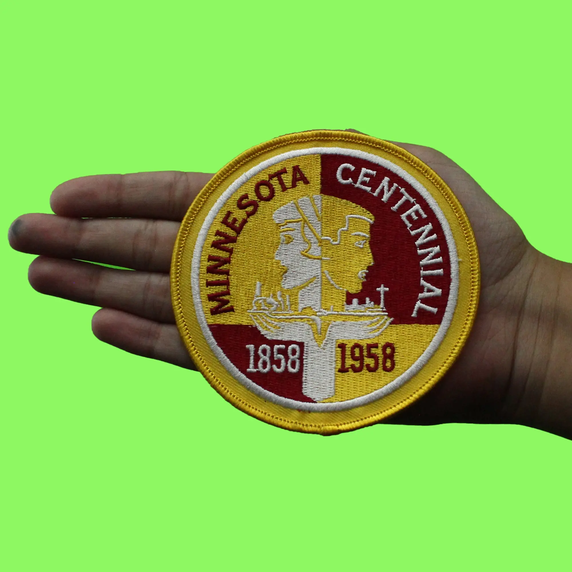 Minnesota Centennial Anniversary Patch 1858-1958 Golden Gophers Embroidered Iron on - Image 2
