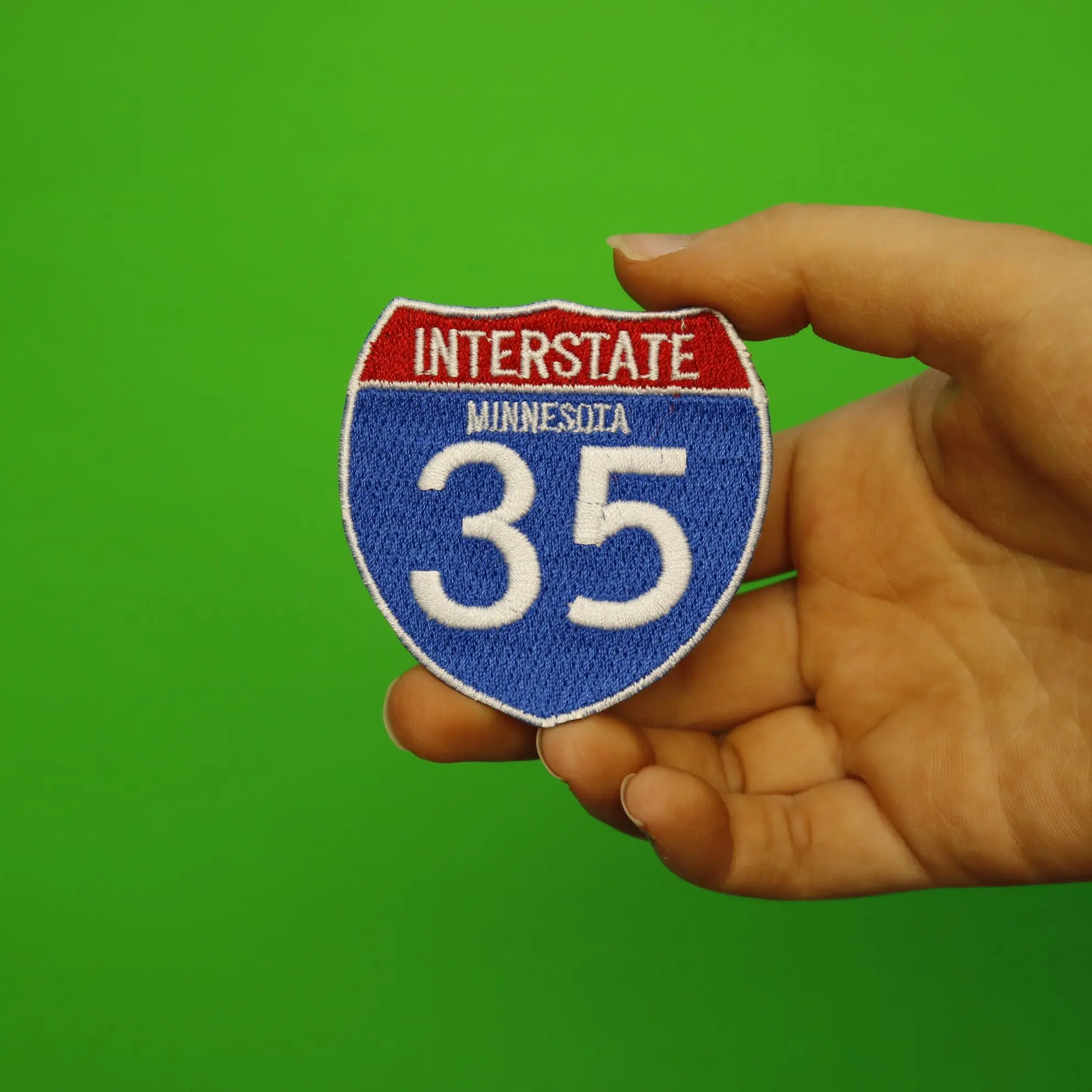 Minnesota Interstate 35 I-35 Sign Embroidered Iron on Patch - Image 2