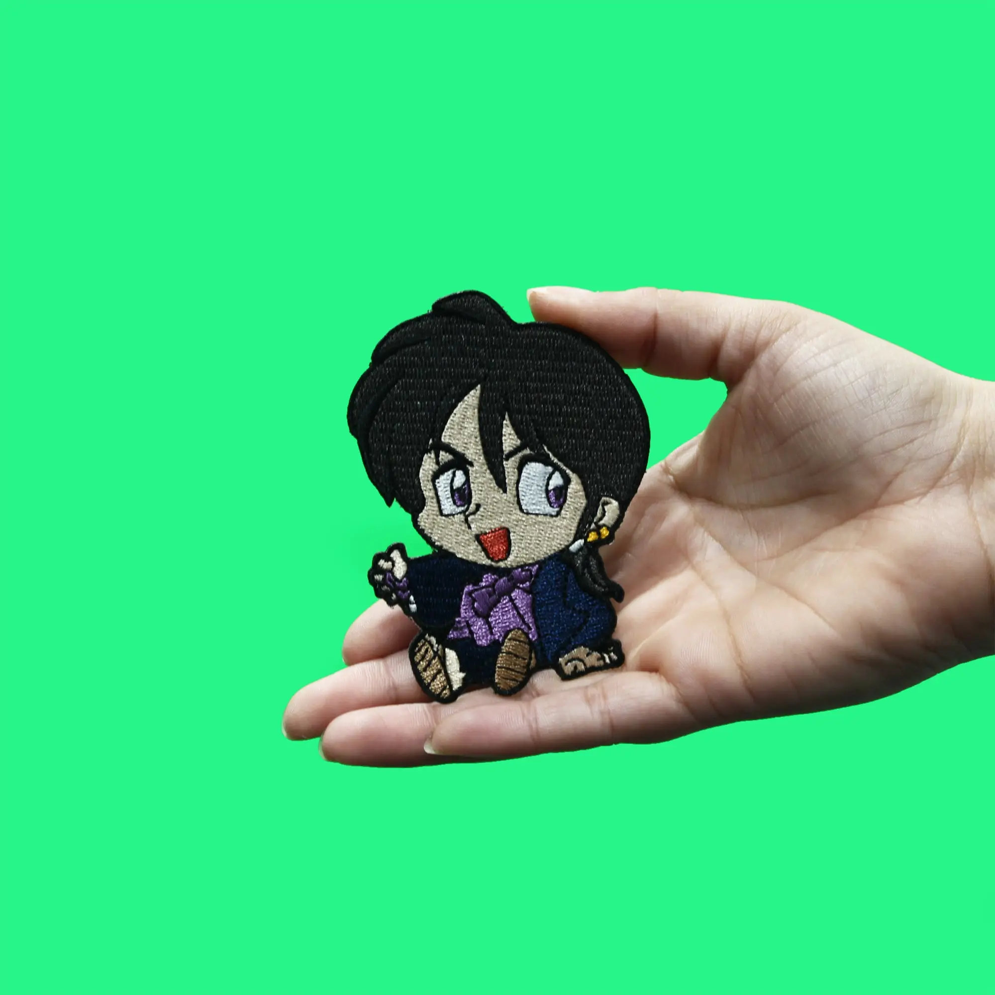 Inuyasha Patch Monk Chibi Miroku Embroidered Iron On - Image 2