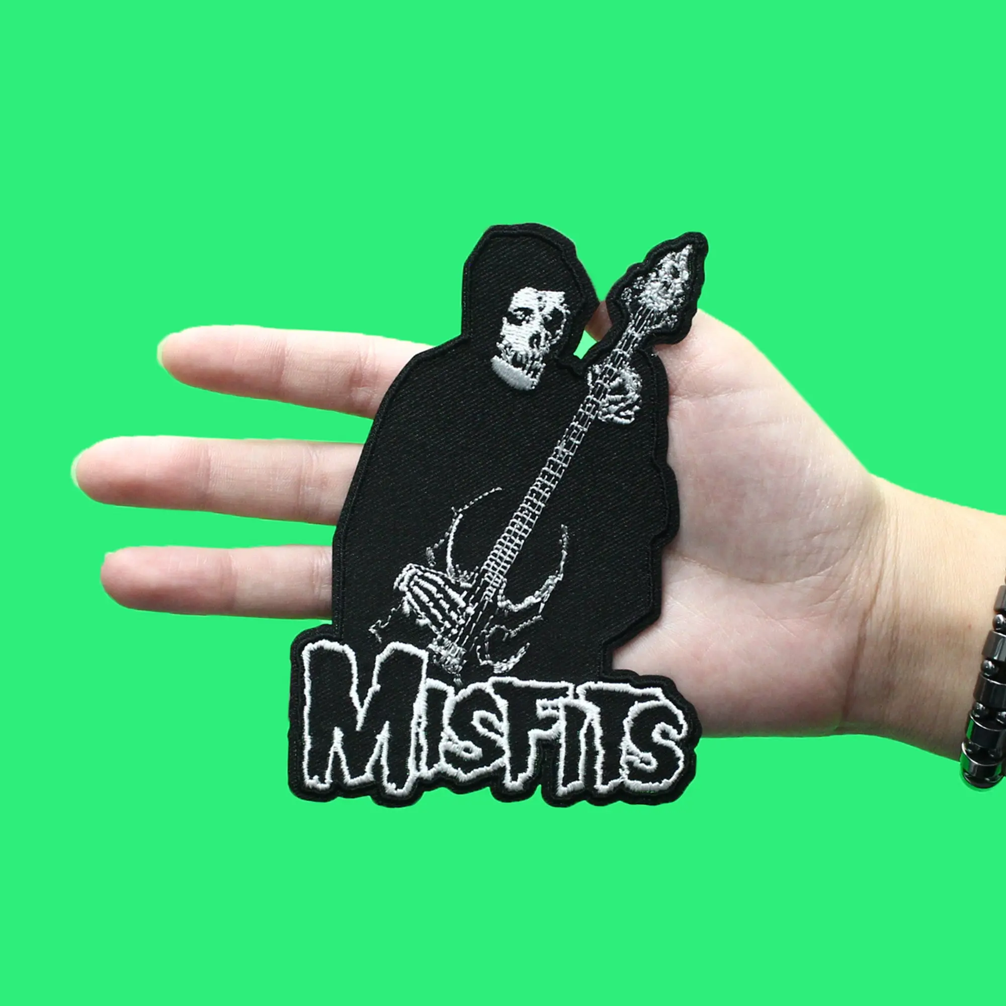 Misfits Bass Fiend Patch Classic Punk Rock Embroidered Iron On - Image 2