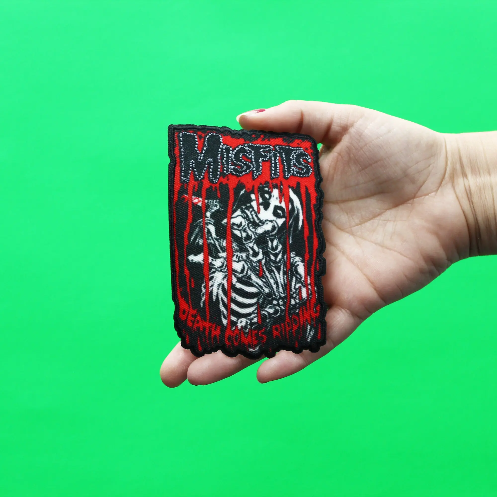 Misfits Patch Death Comes Ripping Sublimated Embroidery Iron On - Image 2