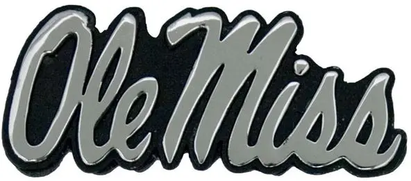Mississippi Ole Miss Rebels Solid Metal Chrome Emblem