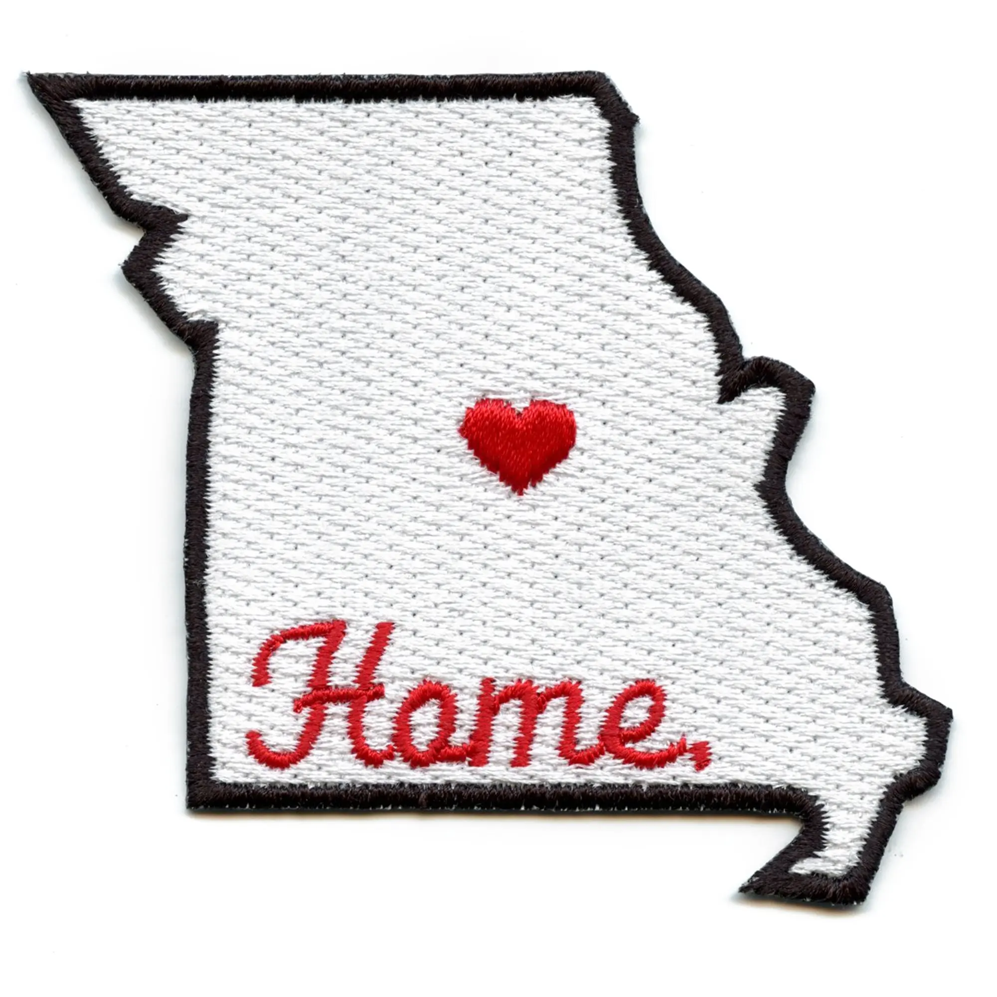 Missouri Home State Patch Football Parody Embroidered Iron On - White Alternate