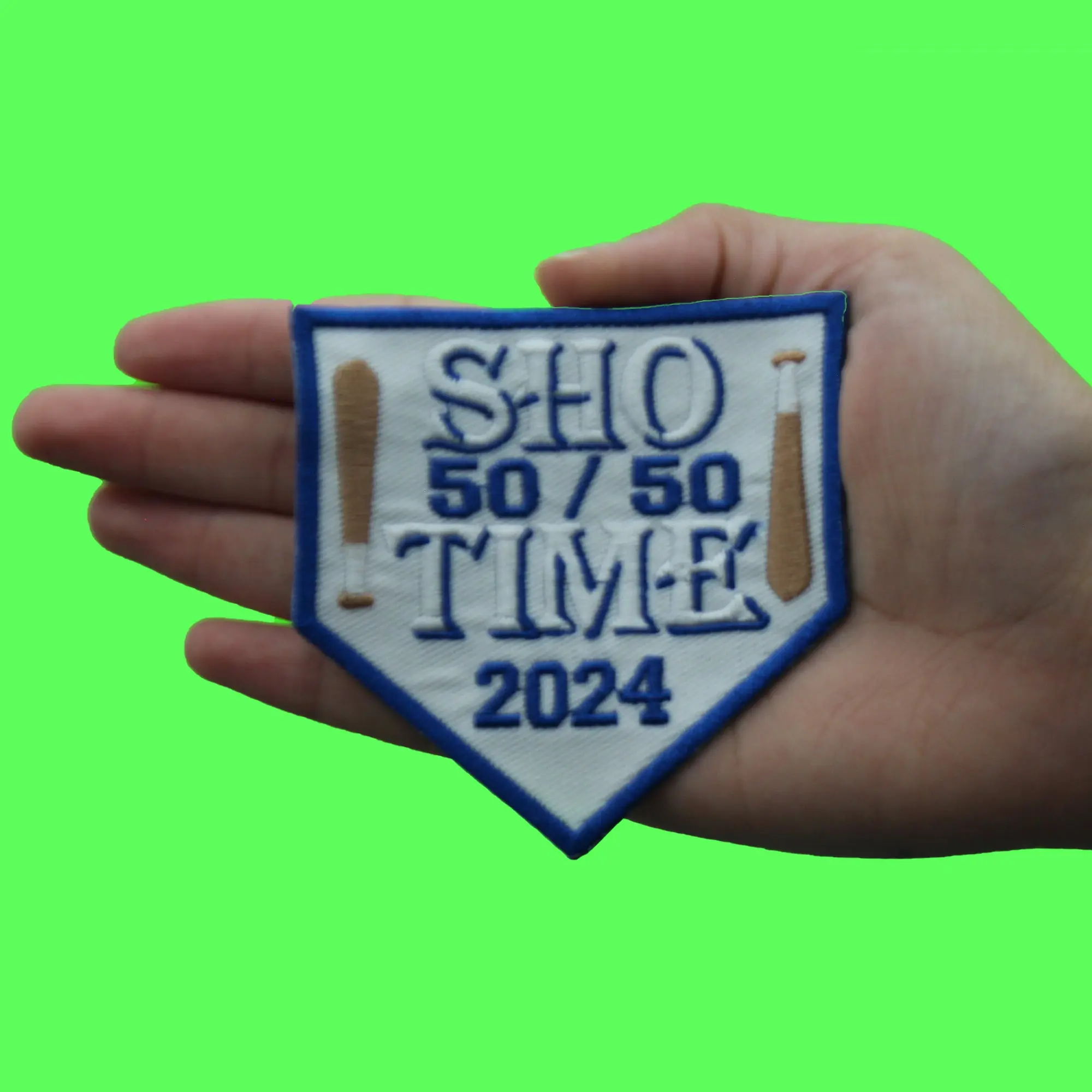 Baseball Sho Time 50/50 Club 2024 Patch Baseball Los Angeles Embroidered Iron On - Image 2