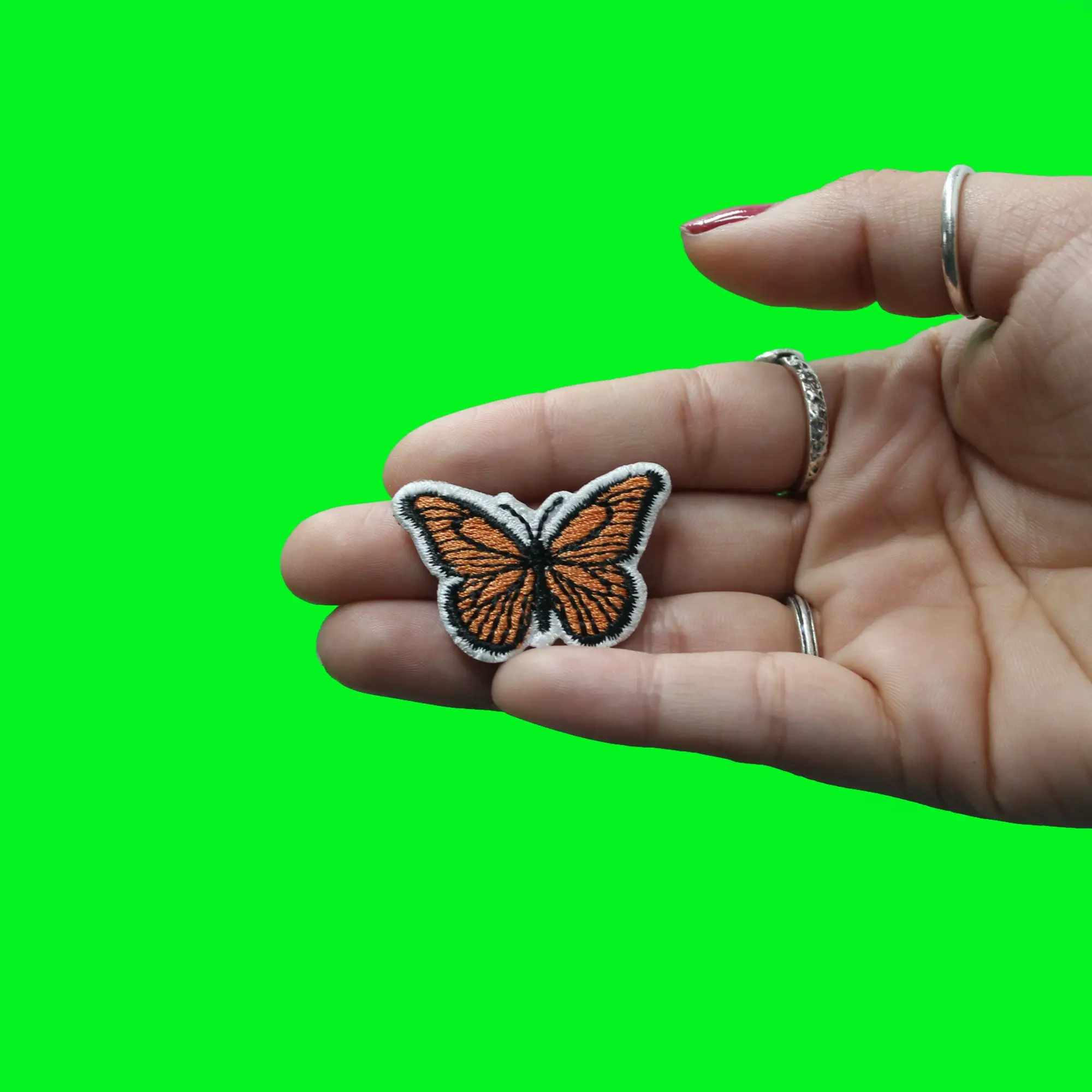 Monarch Butterfly Hat Patch Embroidered Iron On - Image 2
