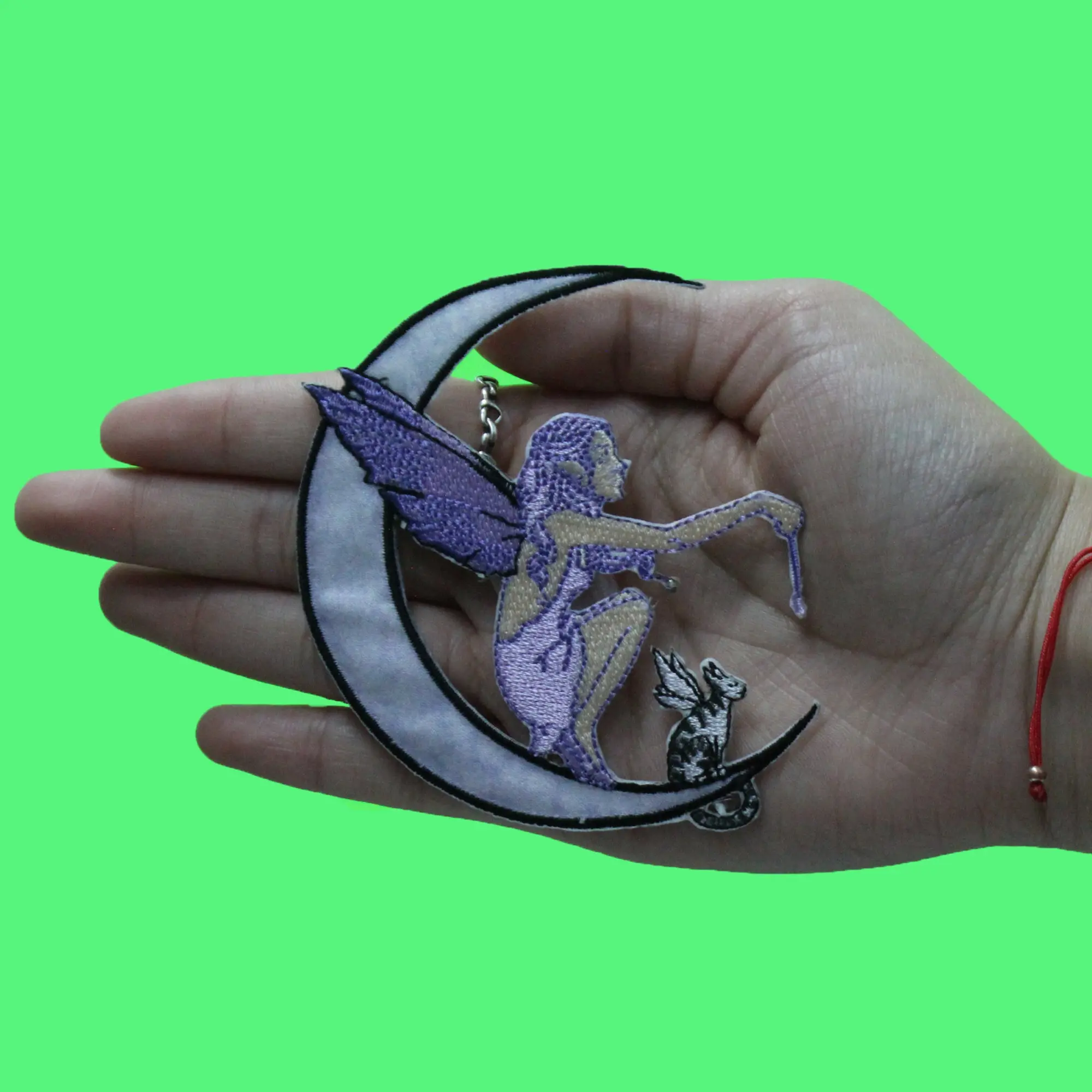 Moon Fairy & Cat Patch Mythical Purple Moon Applique Embroidered Iron On - Image 2
