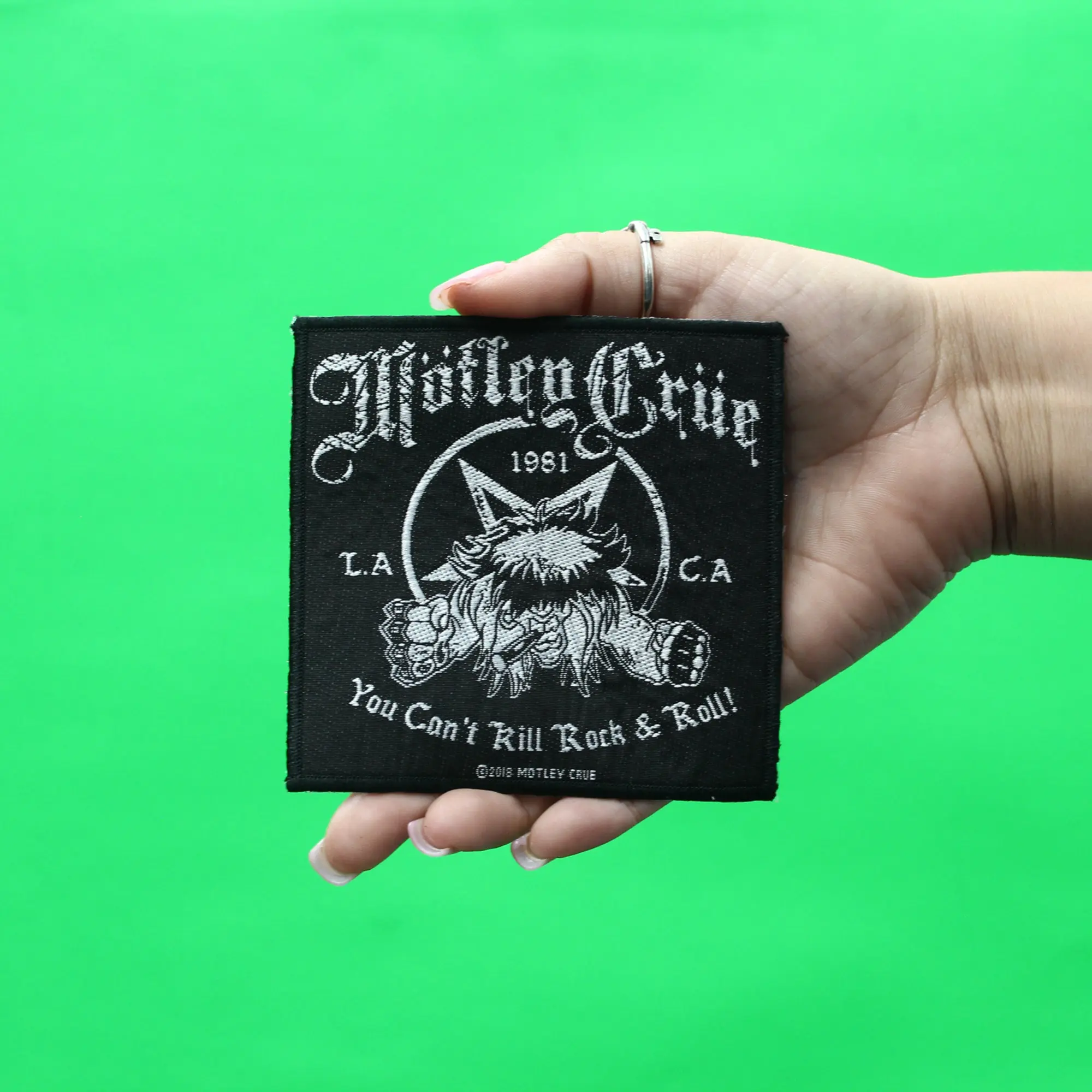 Motley Crue Cant Kill Rock And Roll Patch Los Angeles California Woven Sew On - Image 2