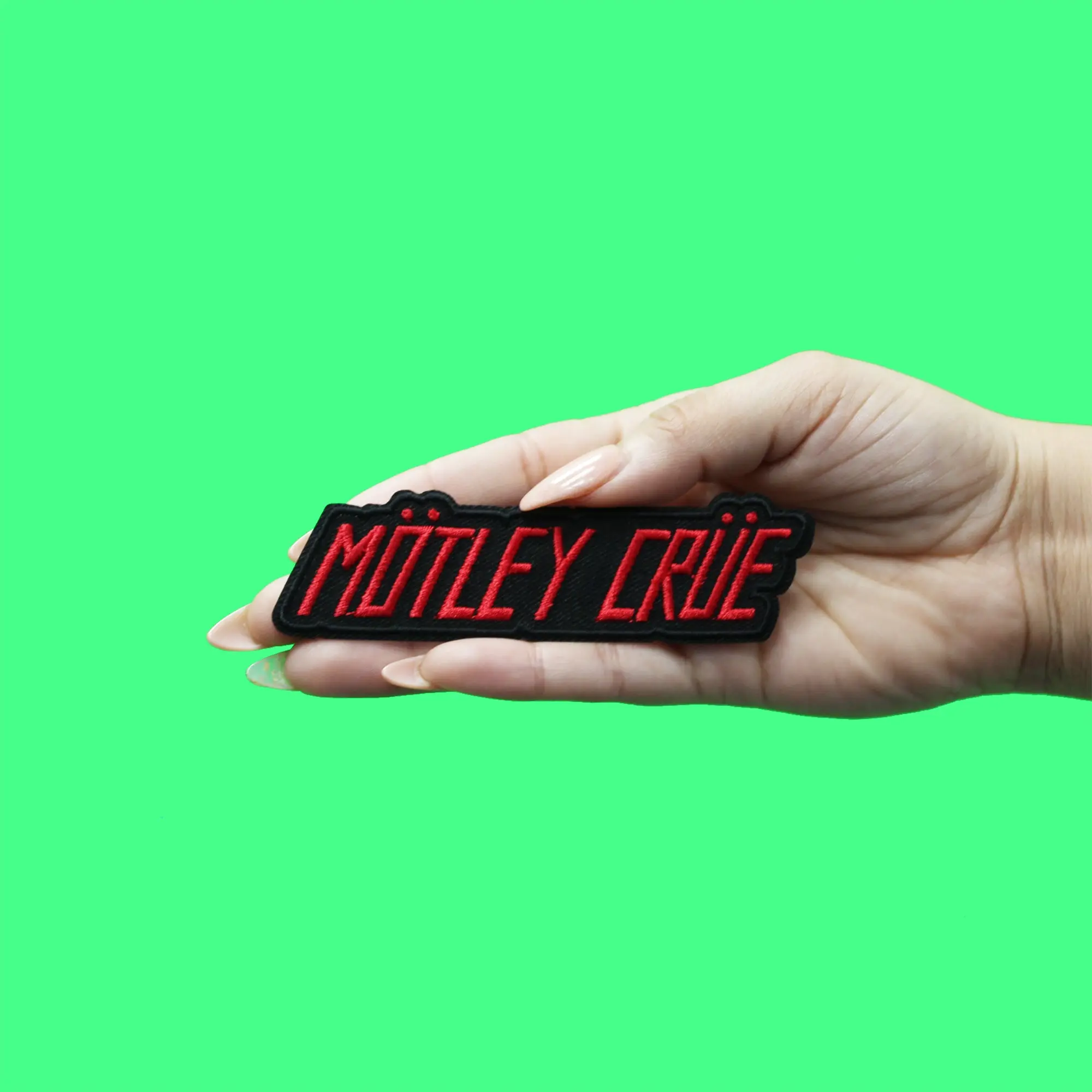 Official Motley Crue Patch Red Logo Embroidered Iron On - Image 2