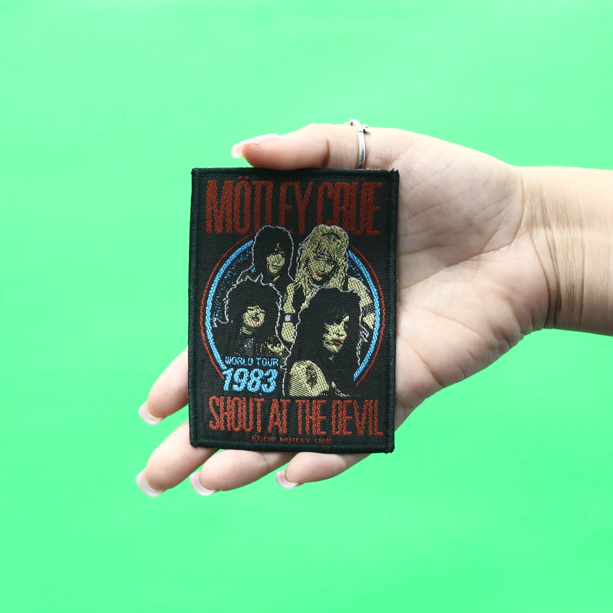 Motley Crue Shout At The Devil Patch 1983 World Tour Woven Sew On - Image 2
