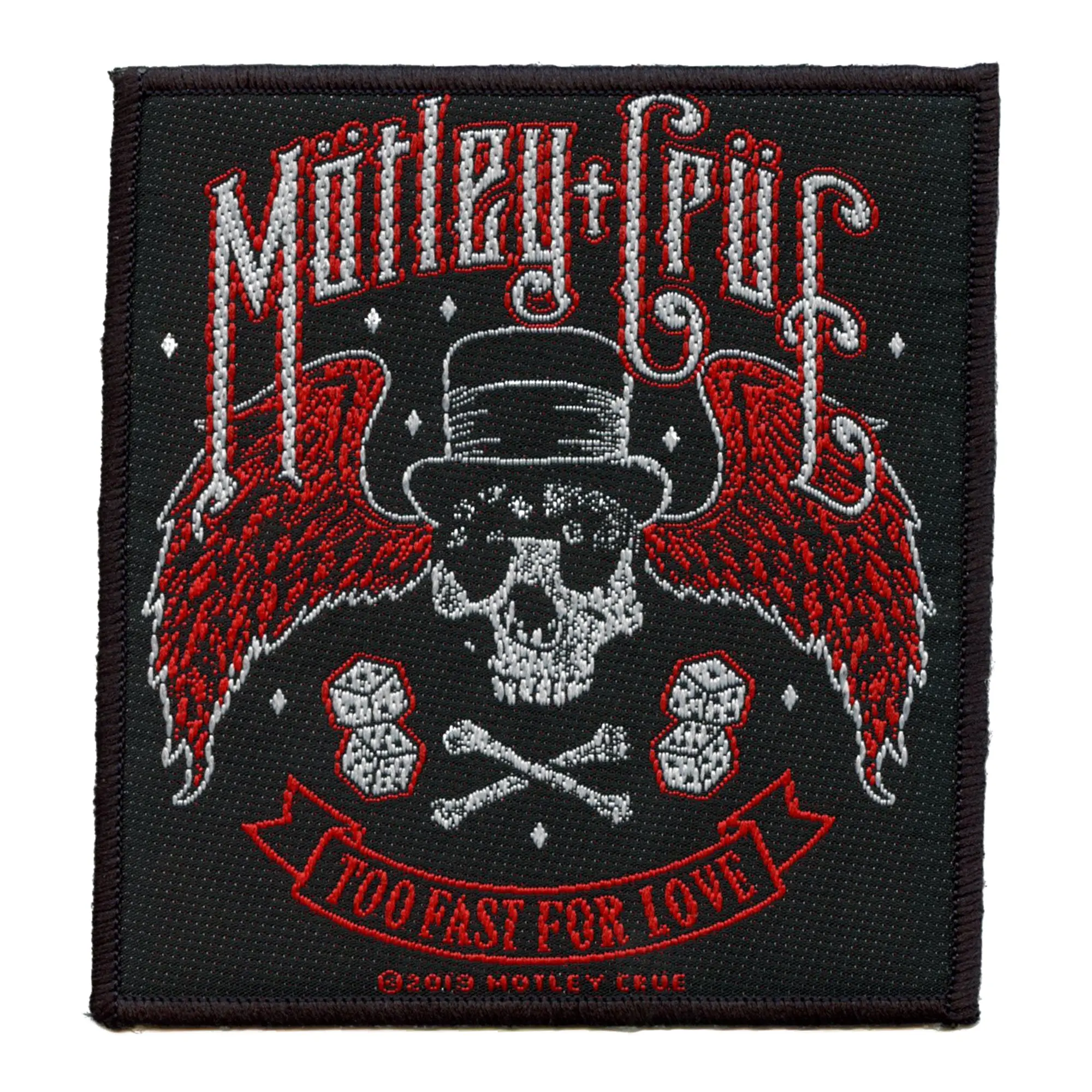 Motley Crue Too Fast For Love Patch Los Angeles California Woven Sew On