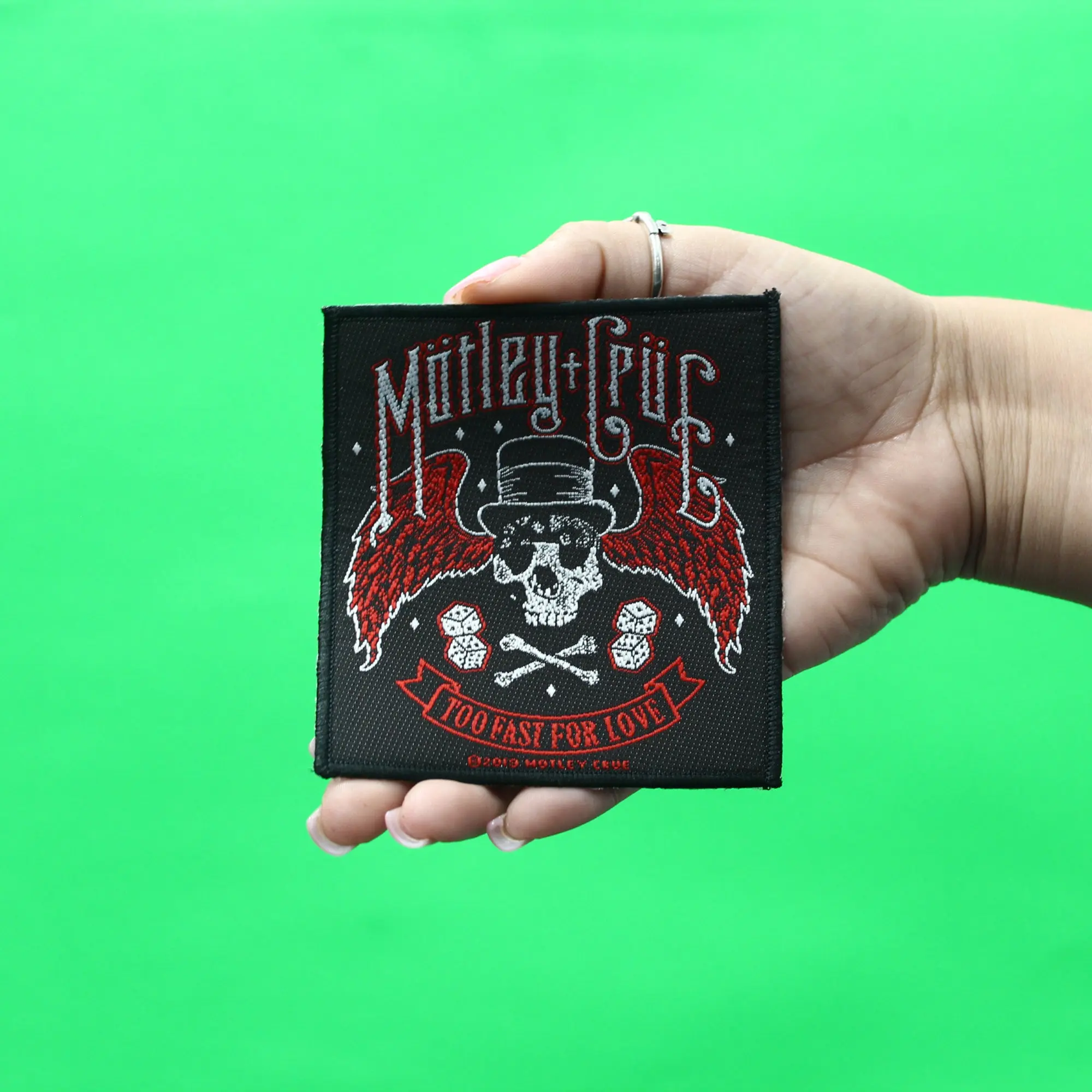 Motley Crue Too Fast For Love Patch Los Angeles California Woven Sew On - Image 2