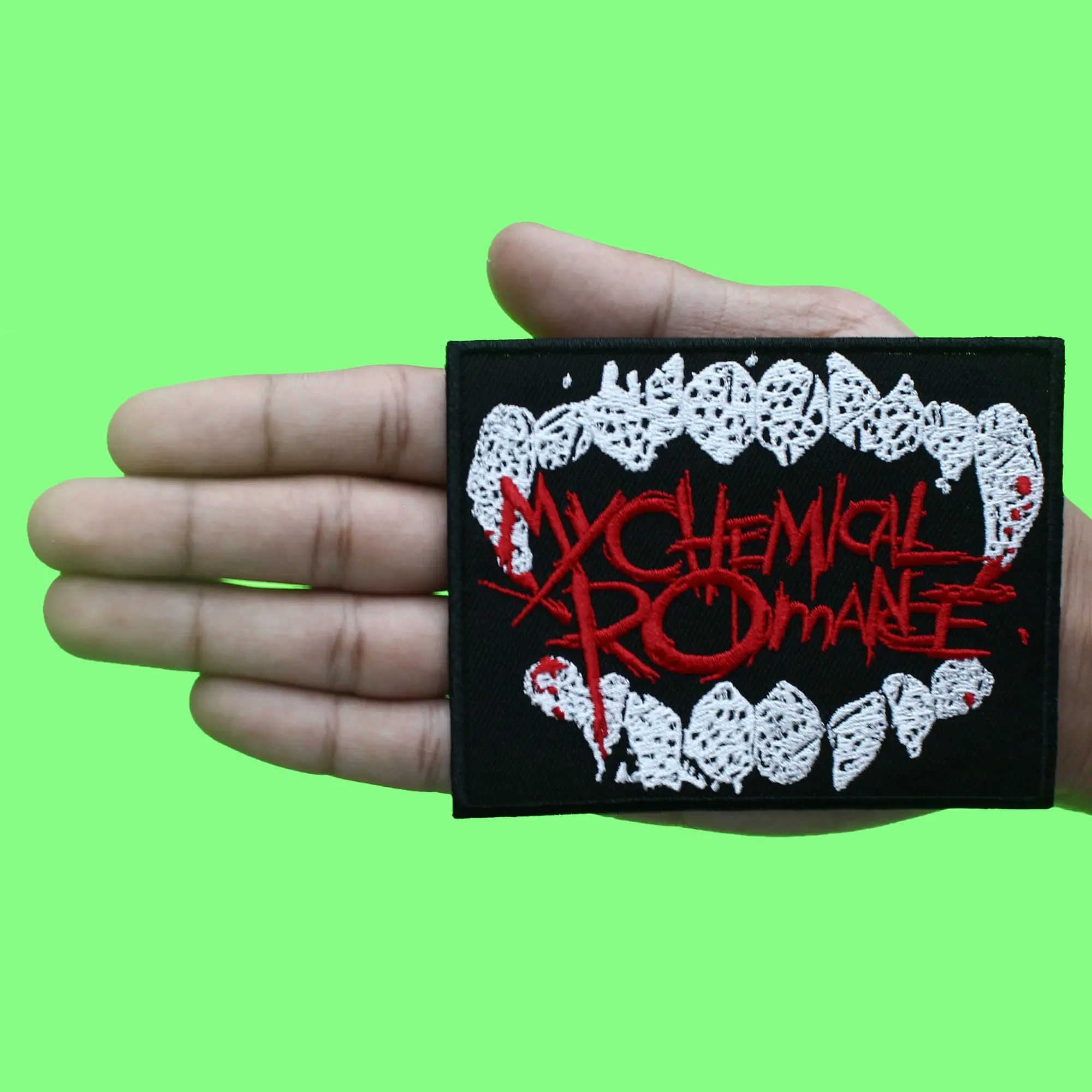 My Chemical Romance Patch The Black Parade Fangs Logo Embroidered Iron On - Image 2
