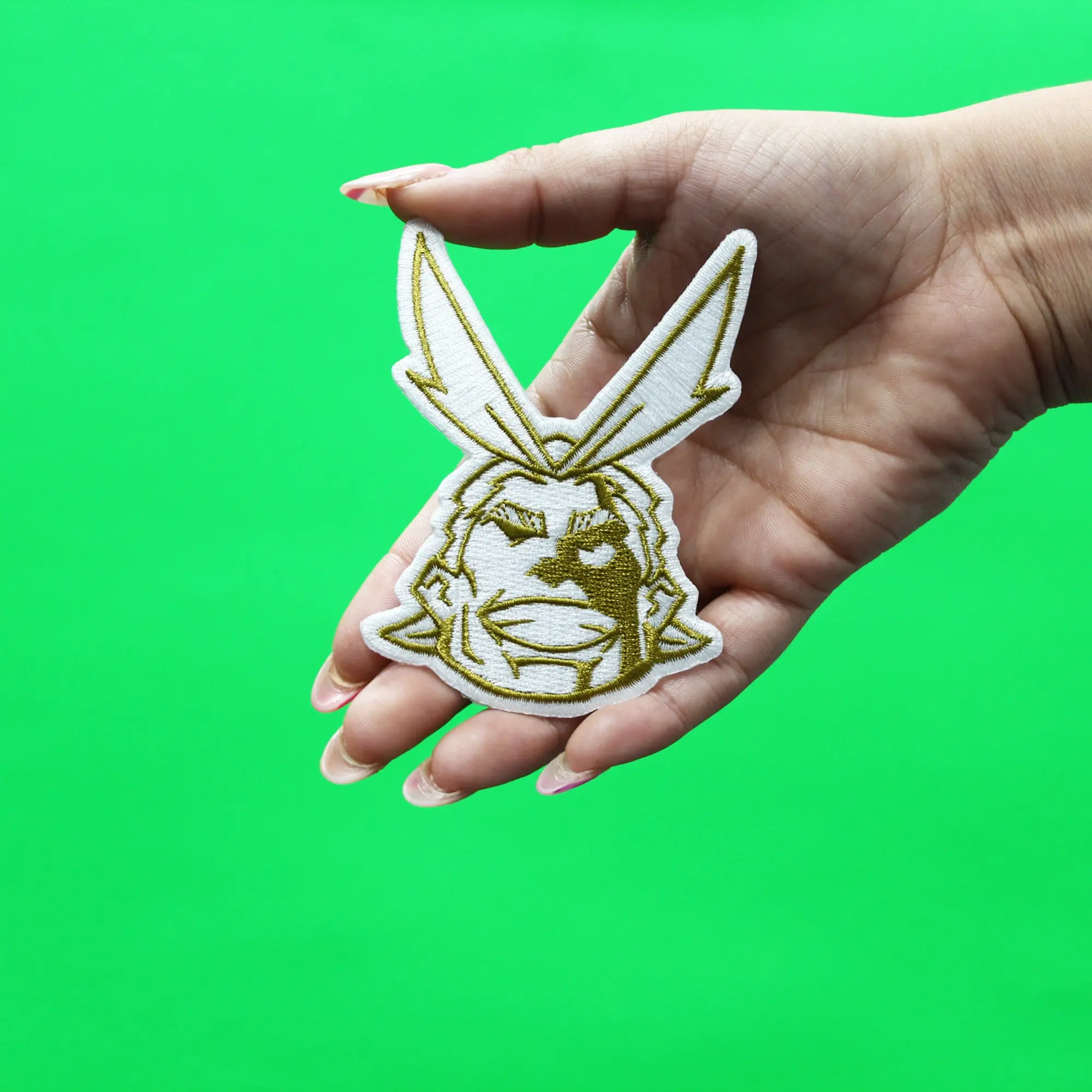 My Hero Academia All Might Patch Gold Headshot Embroidered Iron On - Image 2