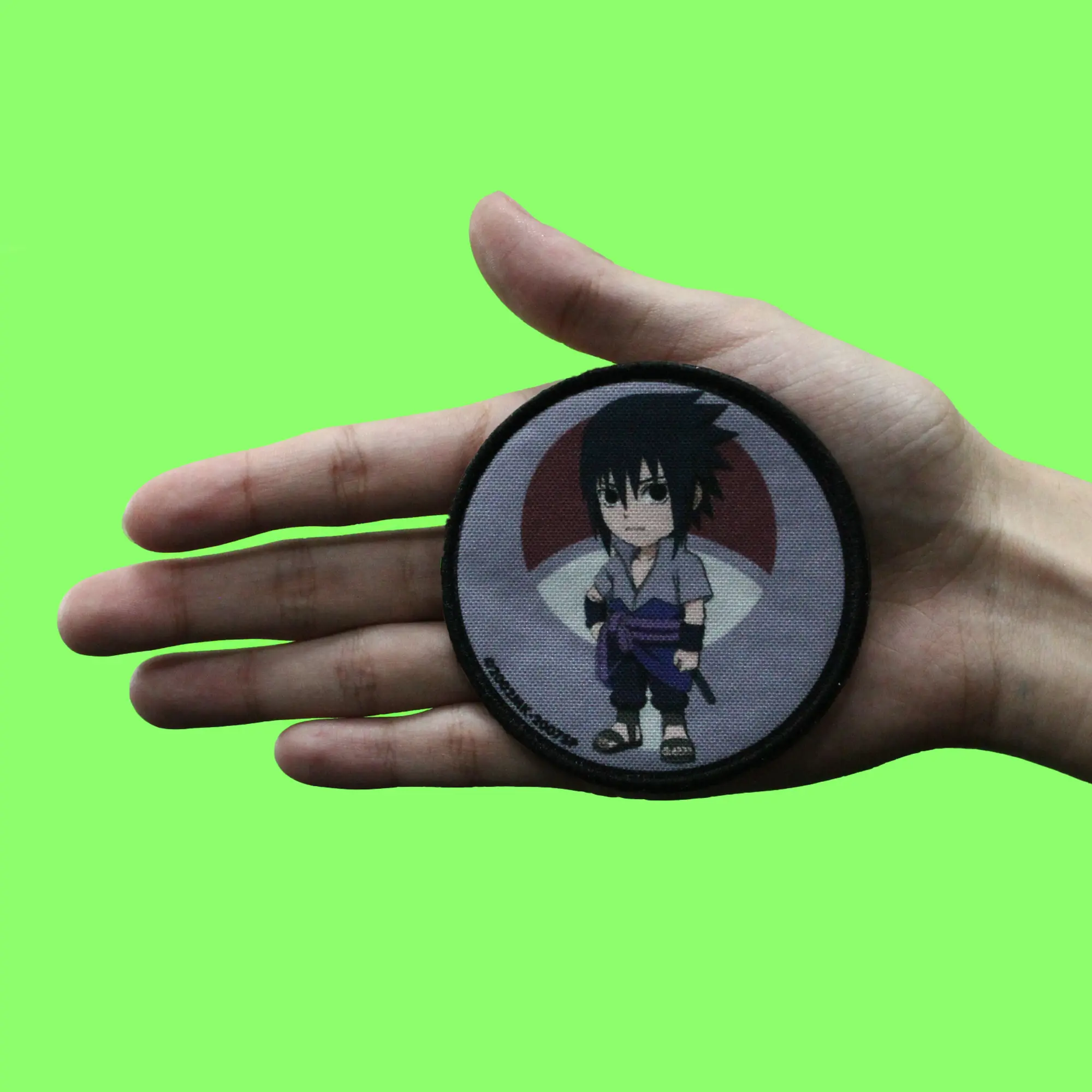 Naruto Shippuden Sasuke Patch Anime Chibi Pose Sublimated Embroidery Iron On - Image 2