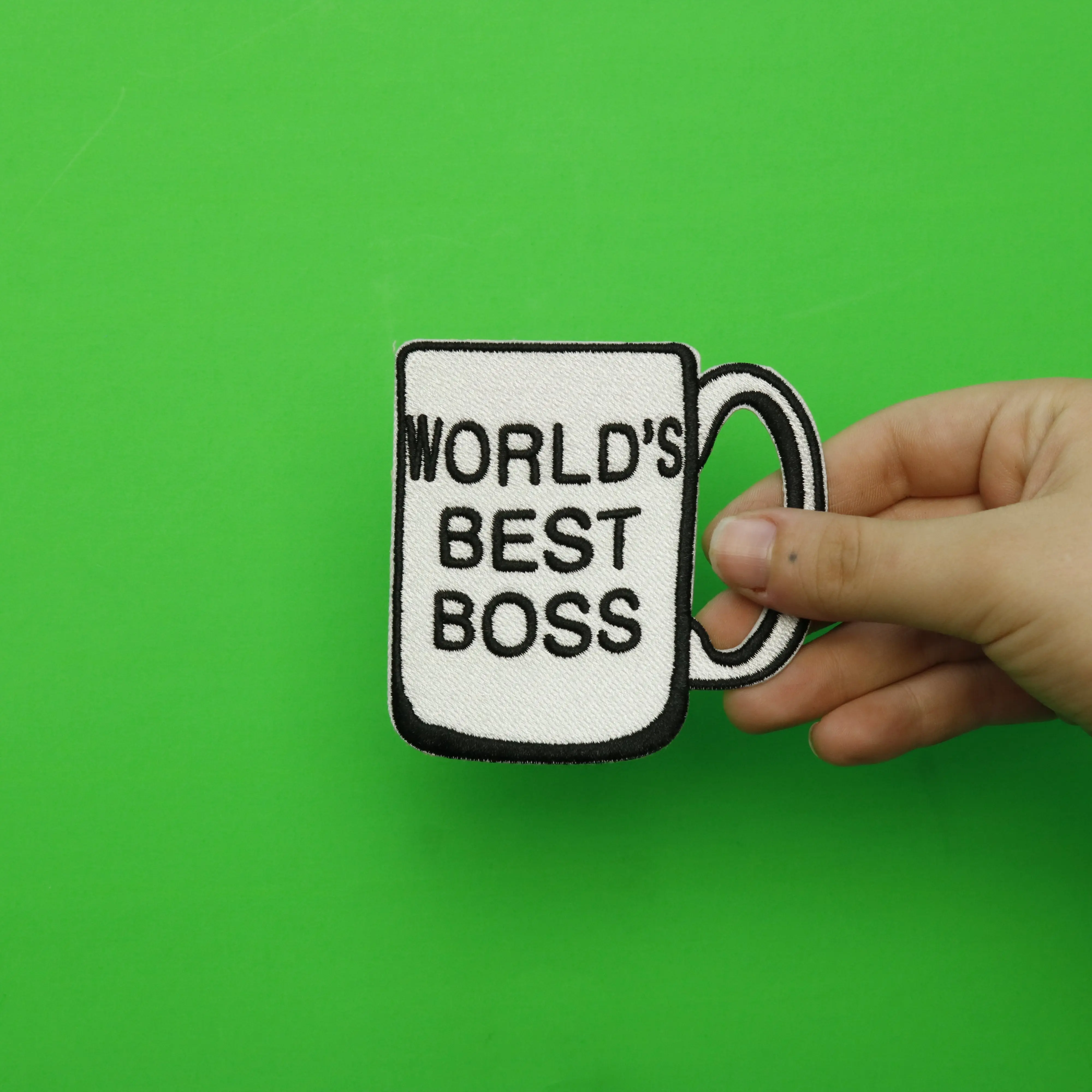 NBC The Office Michael Scott's "World's Best Boss" Coffee Mug Embroidered Iron on Patch - Image 3
