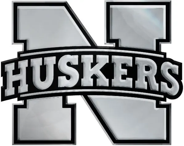 Nebraska Cornhuskers Solid Metal Emblem with Script