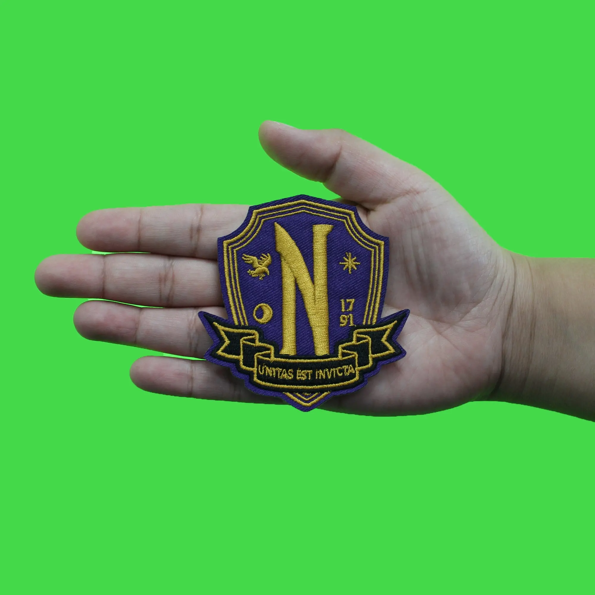 Nevermore Academy Uniform Patch Wednesday TV Embroidered Iron On - Image 2