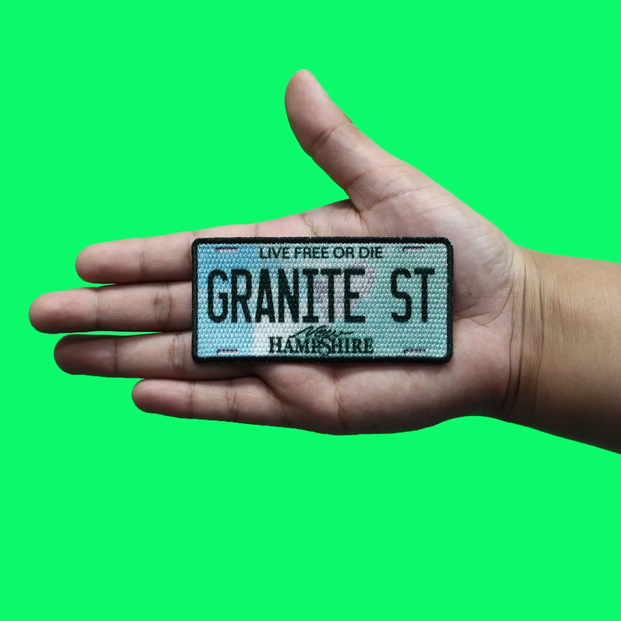 New Hampshire State License Plate Patch Live Free Granite Sublimated Iron On - Image 2