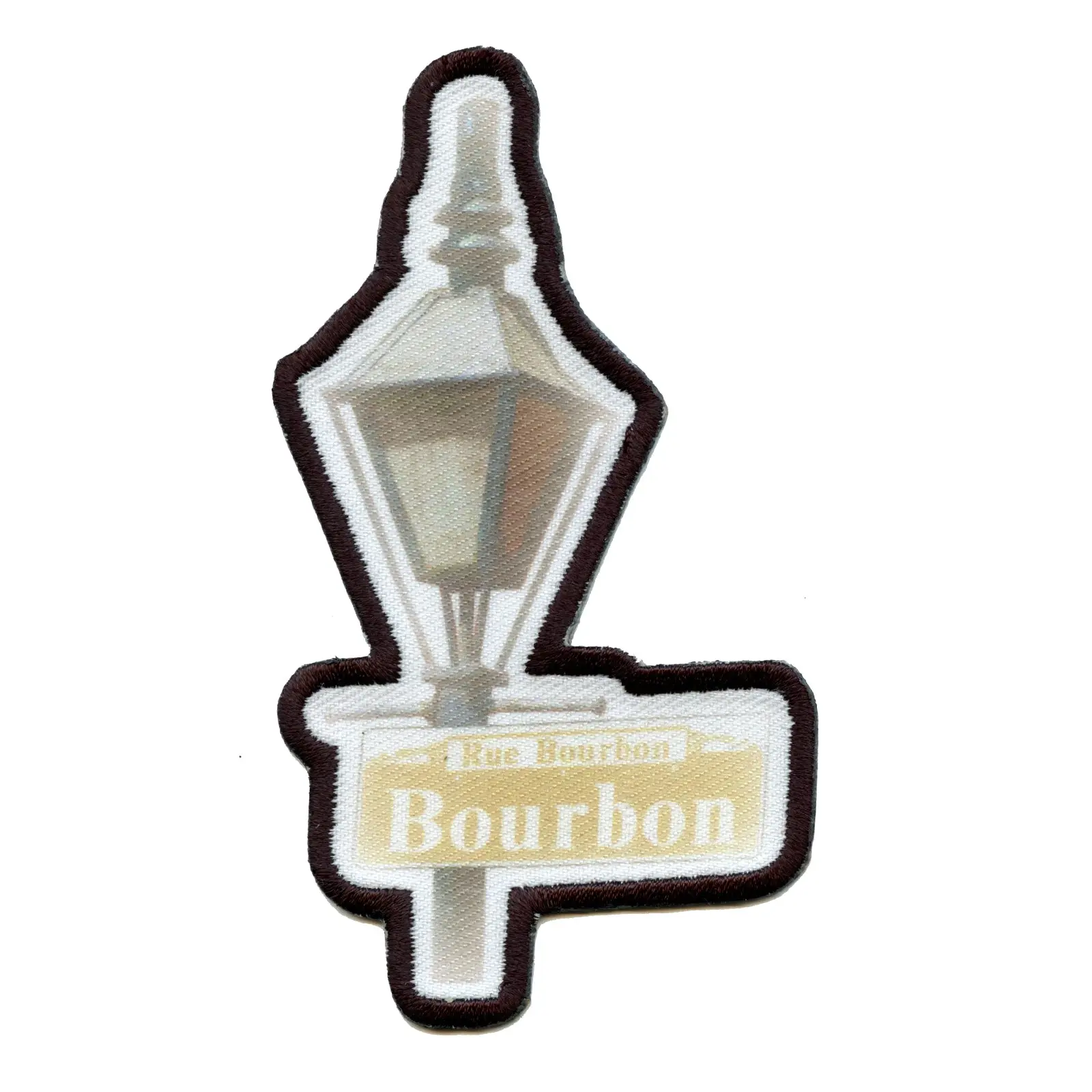 New Orleans City Bourbon Street Light Post Embroidered Iron On Patch