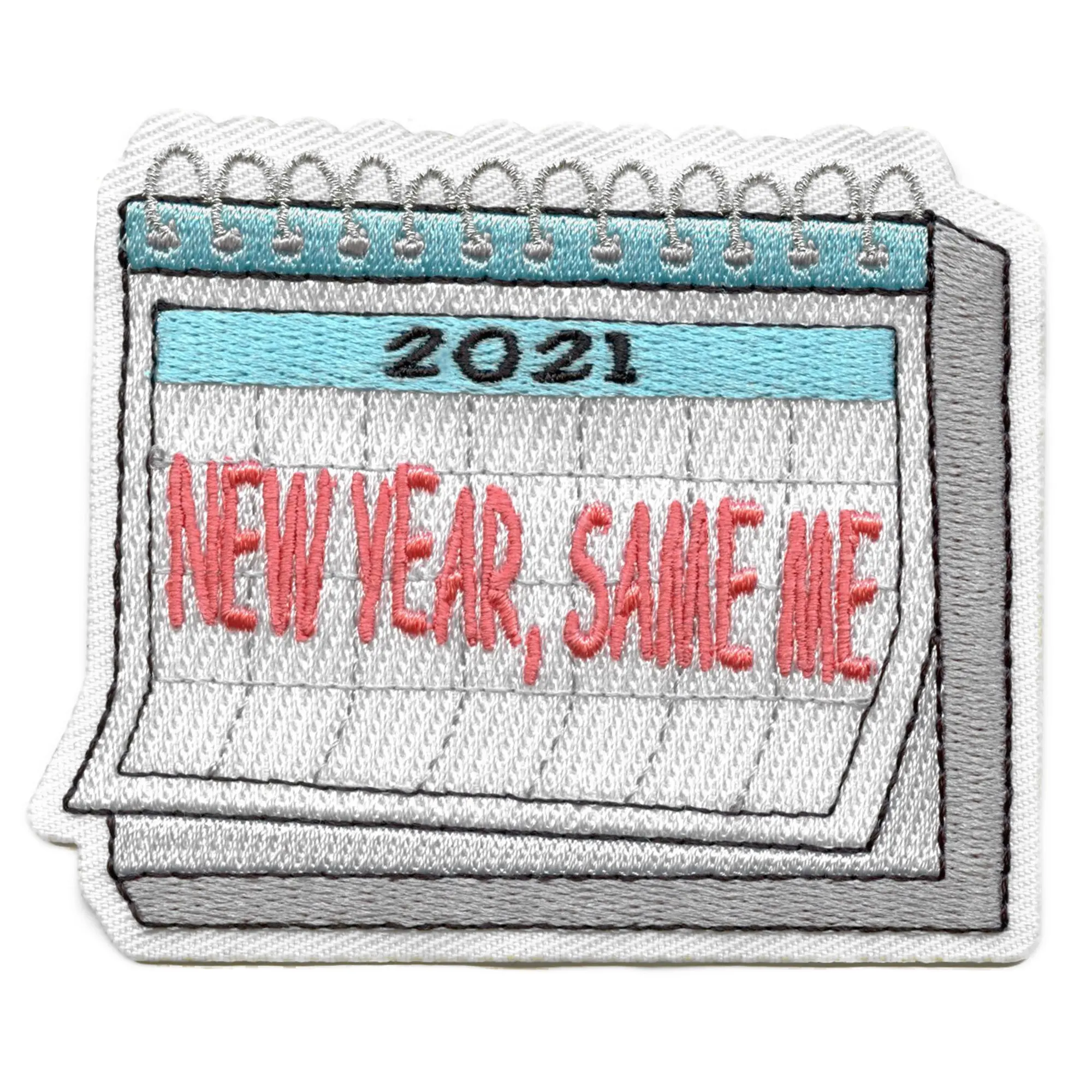 New Year Same Me Calender Patch Embroidered Iron On