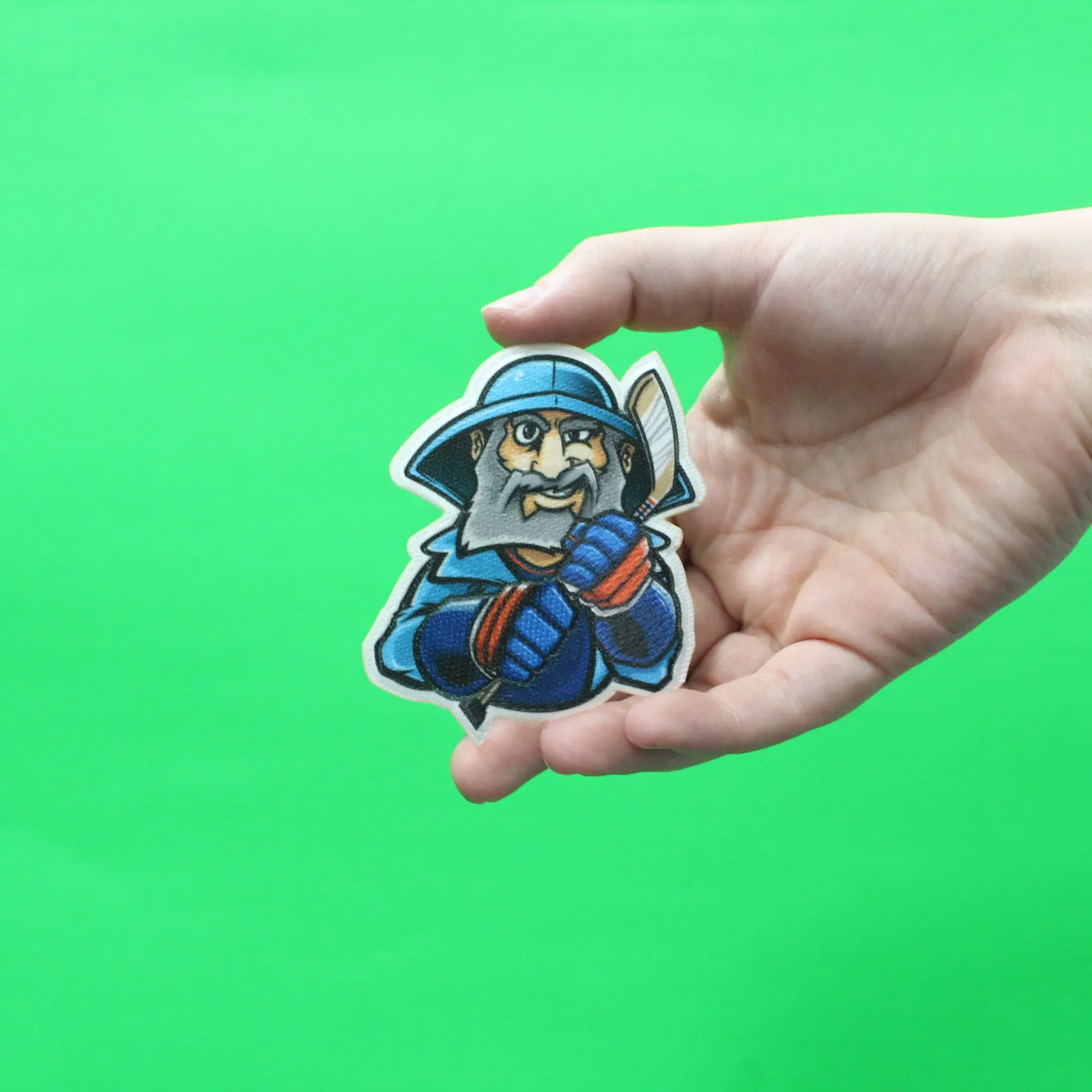 New York Raincoat Man FotoPatch Mascot Hockey Parody Embroidery Iron On - Image 2