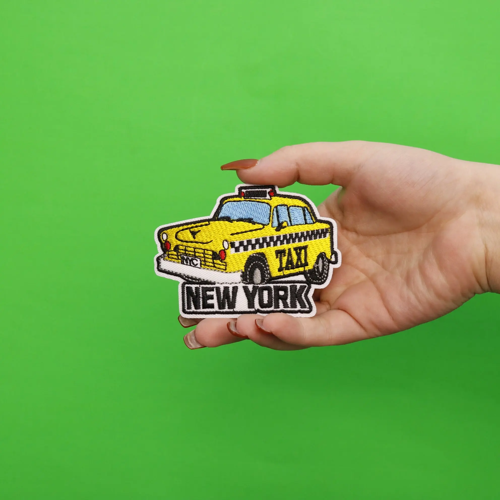 New York Taxi Die Cut Embroidered Iron on Patch - Image 2