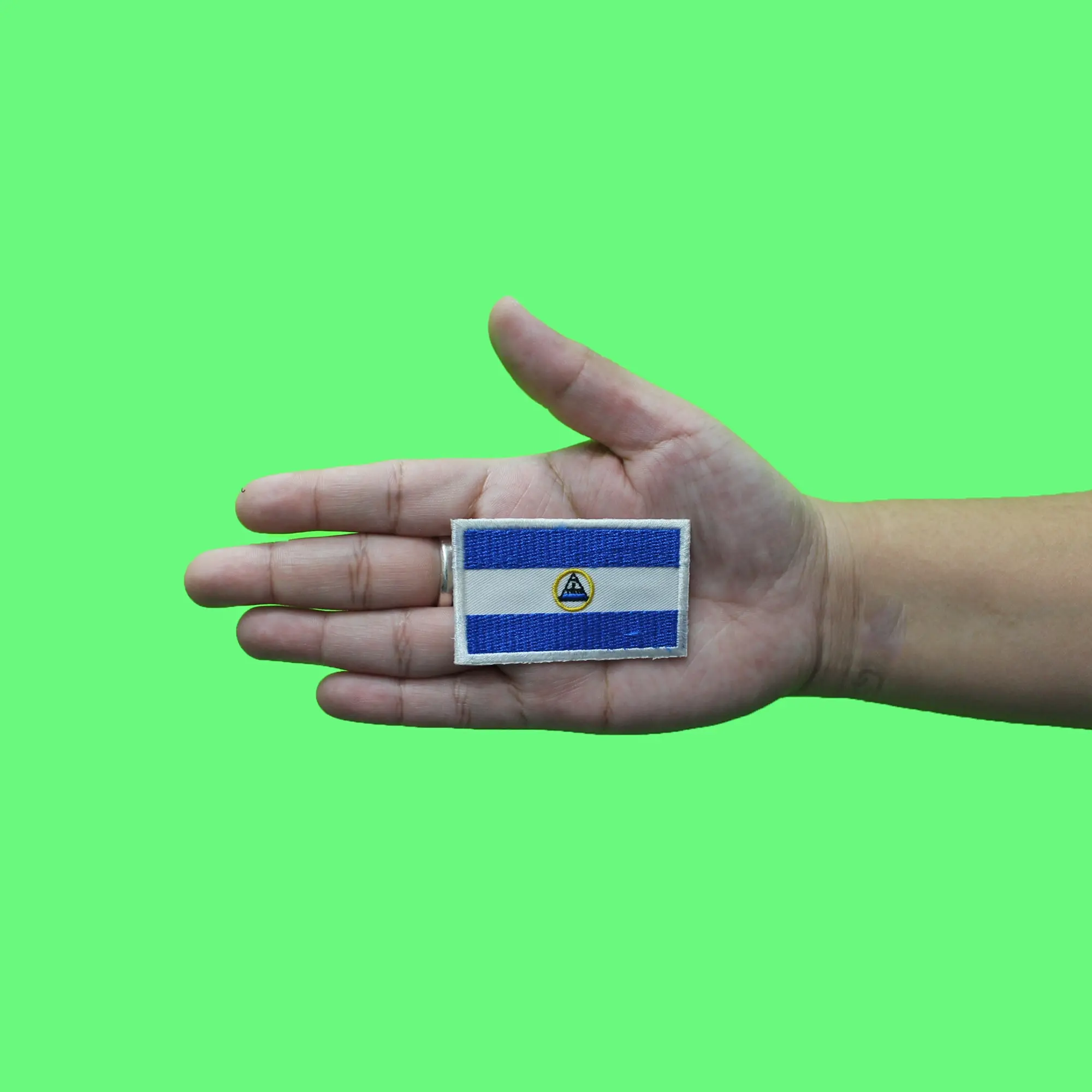 Nicaragua Country Flag Patch Travel Central America Embroidered Iron On - Image 2