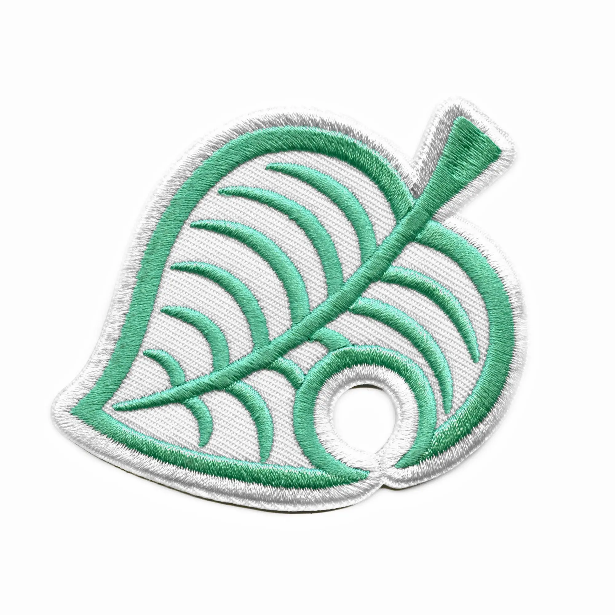 Nintendo Animal Crossing Leaf Patch White Border Game Embroidered Iron On - Image 2