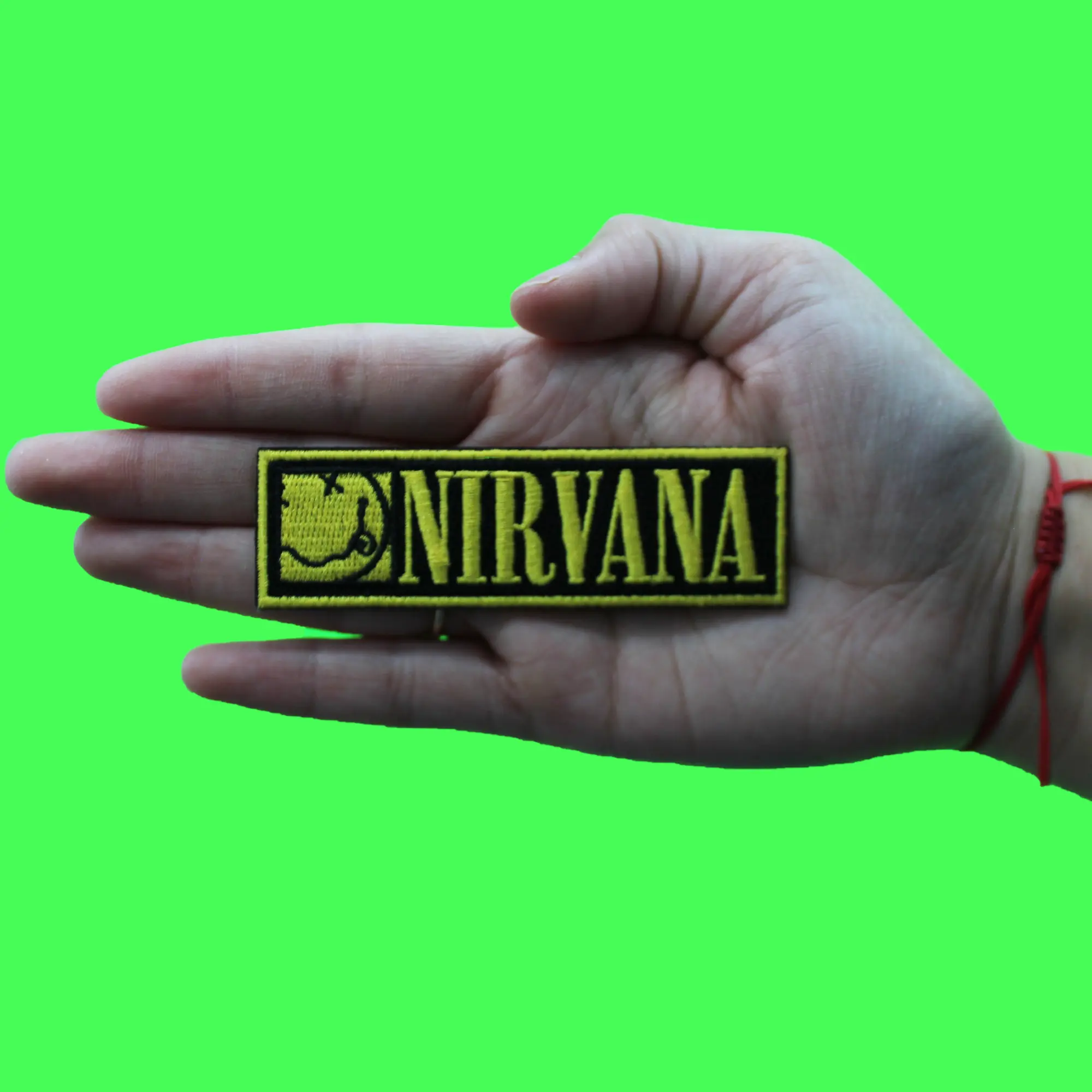 Nirvana Small Happy Face Logo Patch Grunge Alternative Rock Embroidered Iron On - Image 2