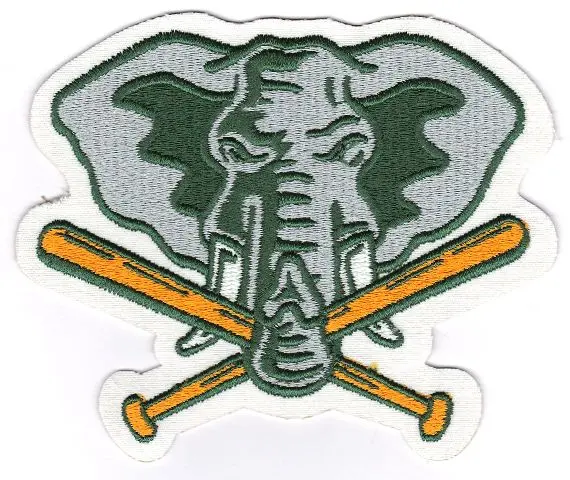 Oakland A's Athletics Elephant Crossing Bats Jersey Sleeve Patch (1993-1994)