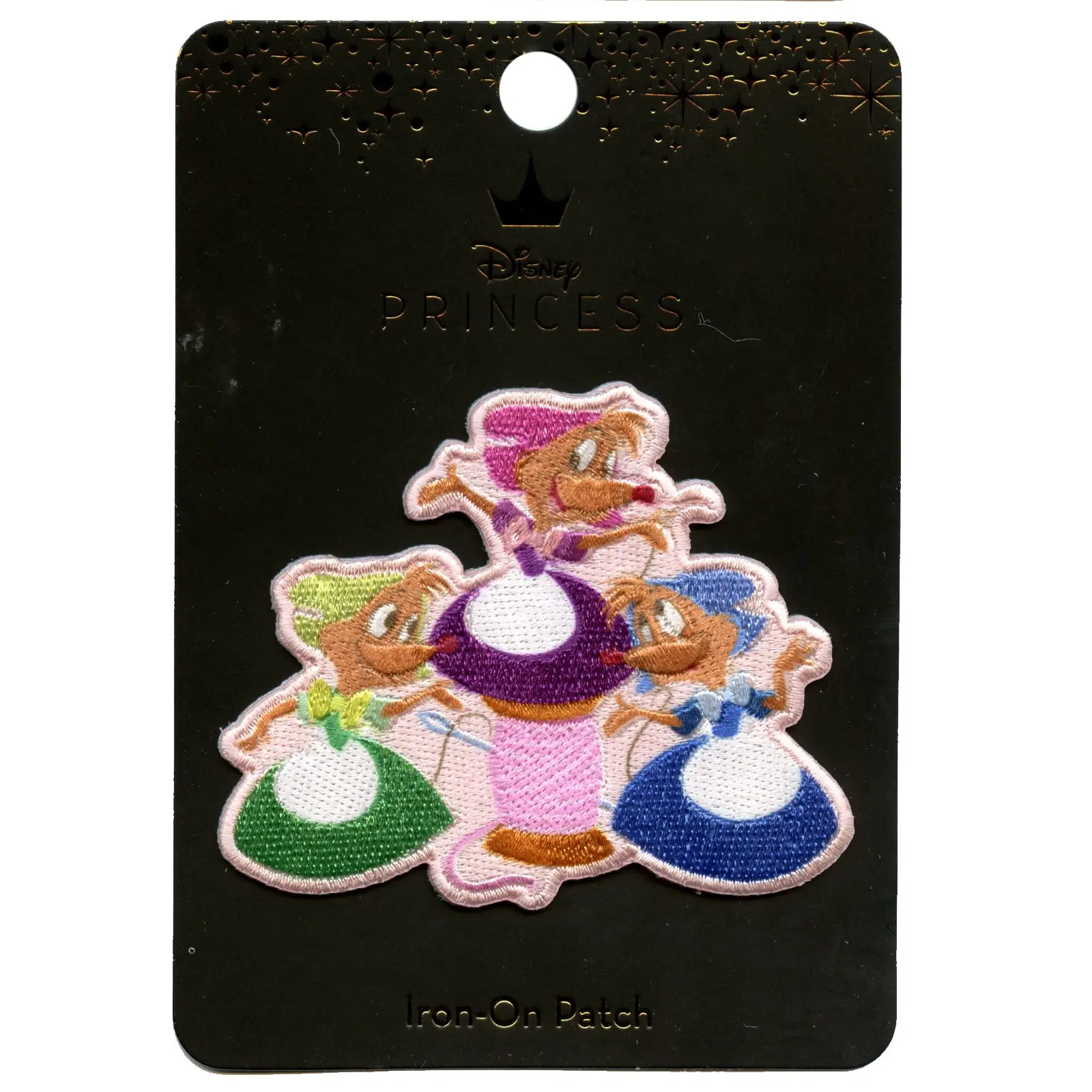 Official Cinderella Mary, Suzy, and Perla On Spool Embroidered Iron On Applique Patch - Image 2
