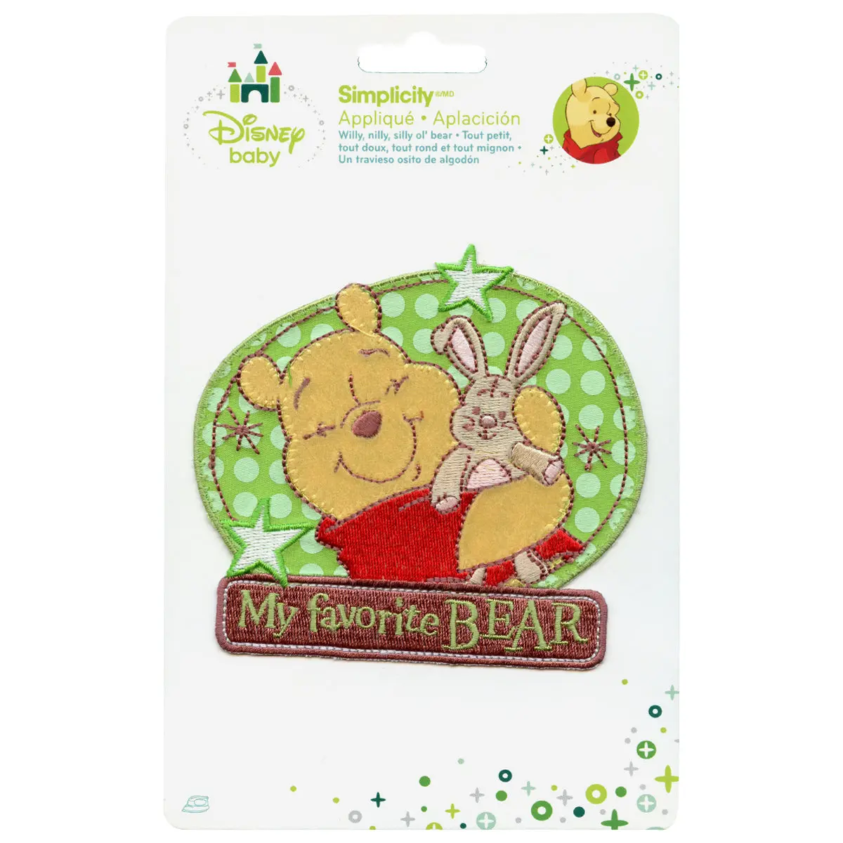 Disney My Favorite Pooh Bear Embroidered Applique Iron On Patch - Image 2