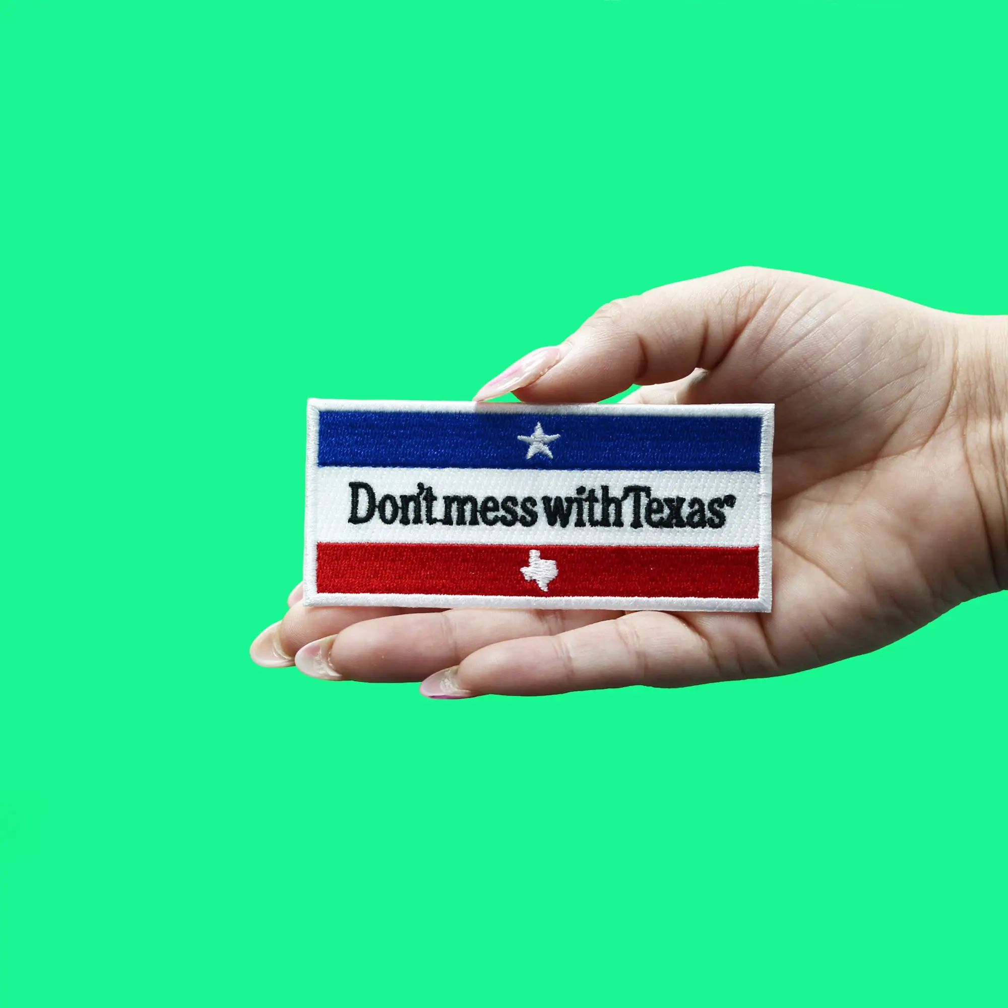 Official Don't Mess With Texas Patch Long Box Embroidered Iron On - Image 3