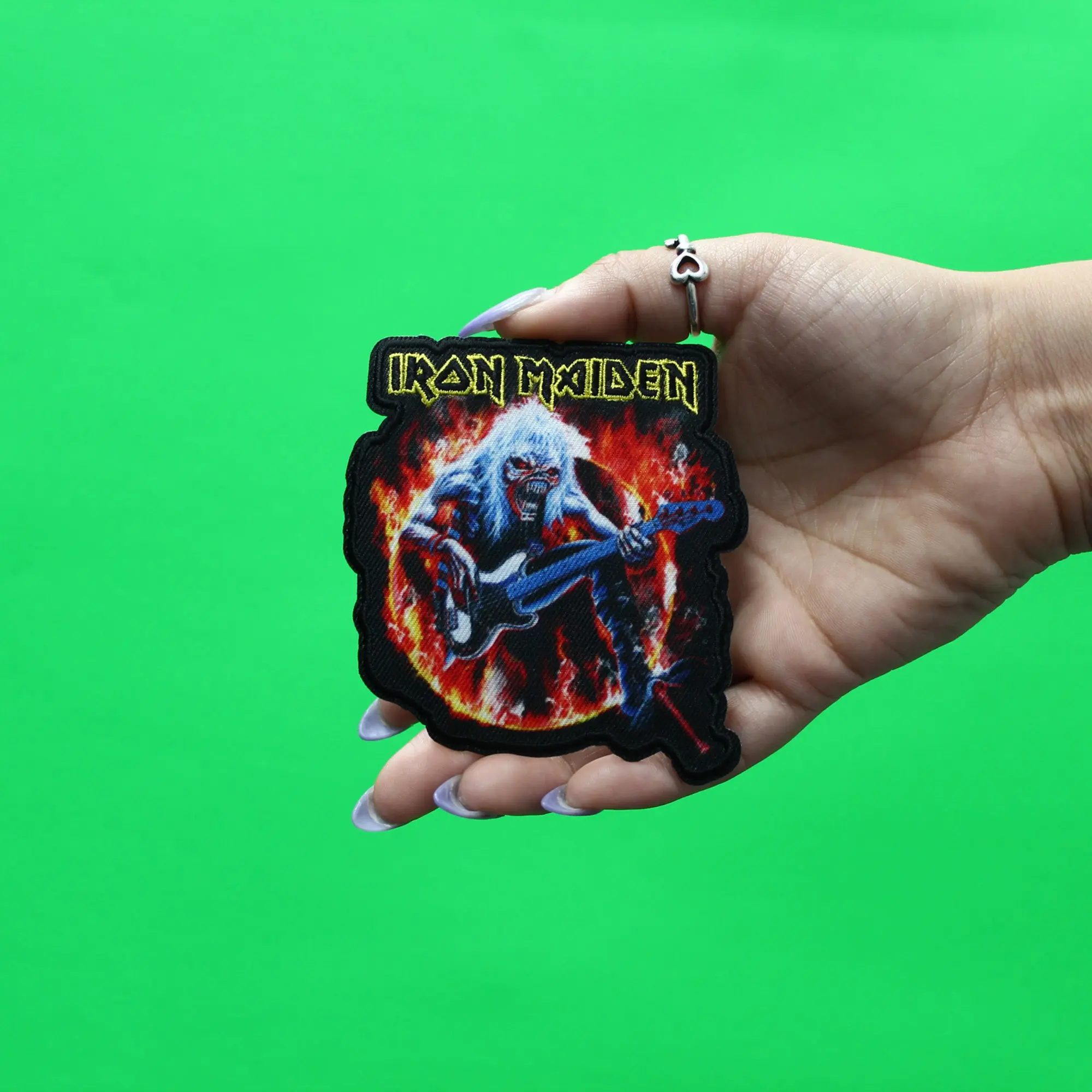 Official Iron Maiden Patch Ring Of Fire Sublimated Embroidery Iron On - Image 2