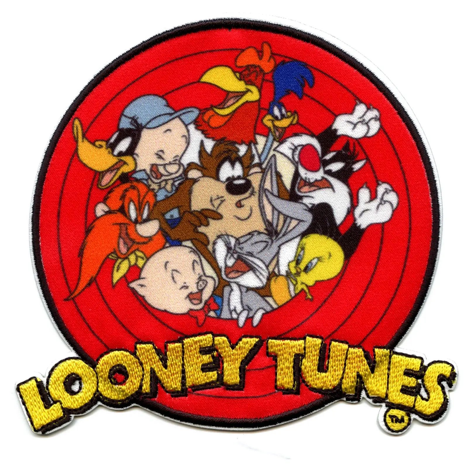 Official Looney Tunes Crew in Red Circle Embroidered Iron On Patch