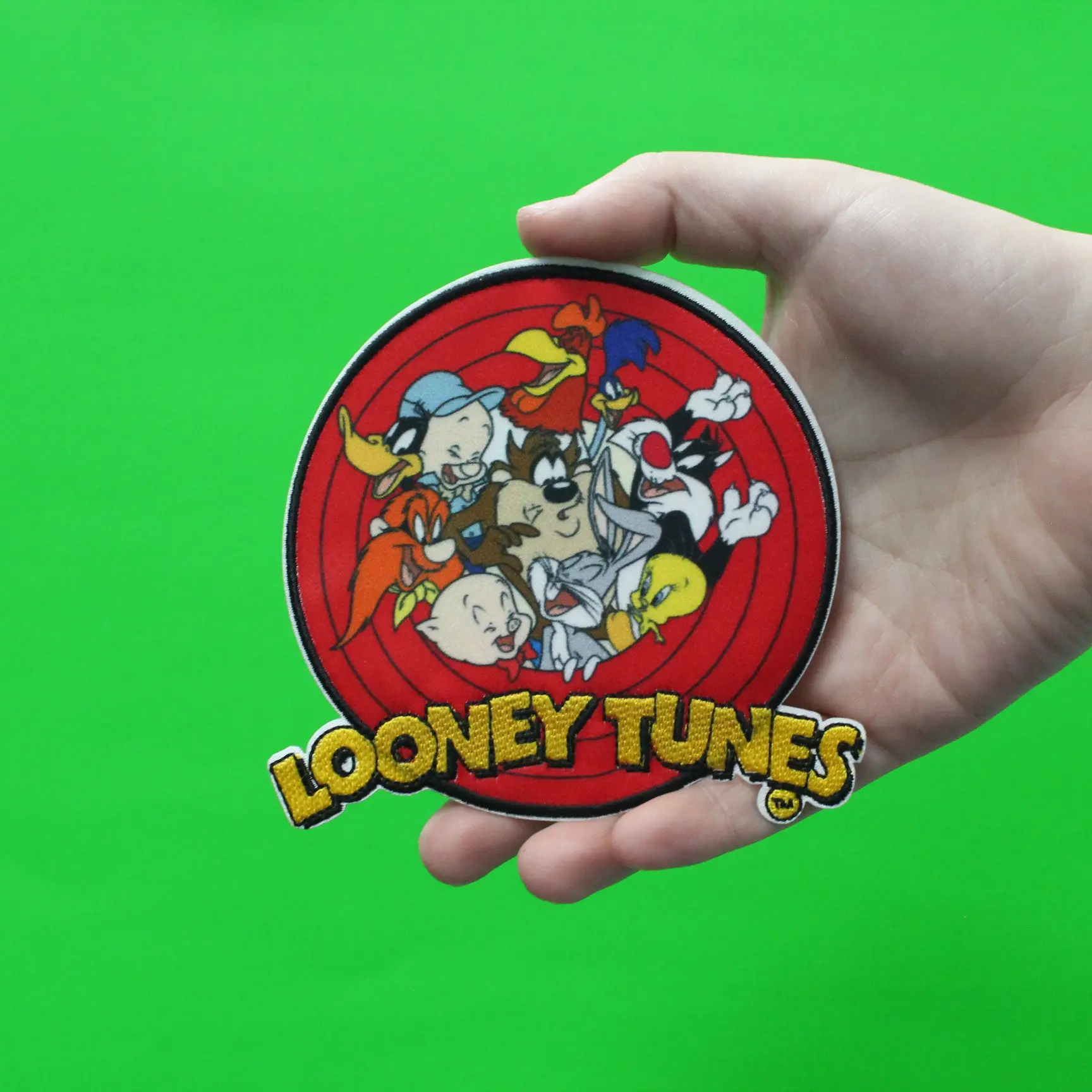 Official Looney Tunes Crew in Red Circle Embroidered Iron On Patch - Image 2