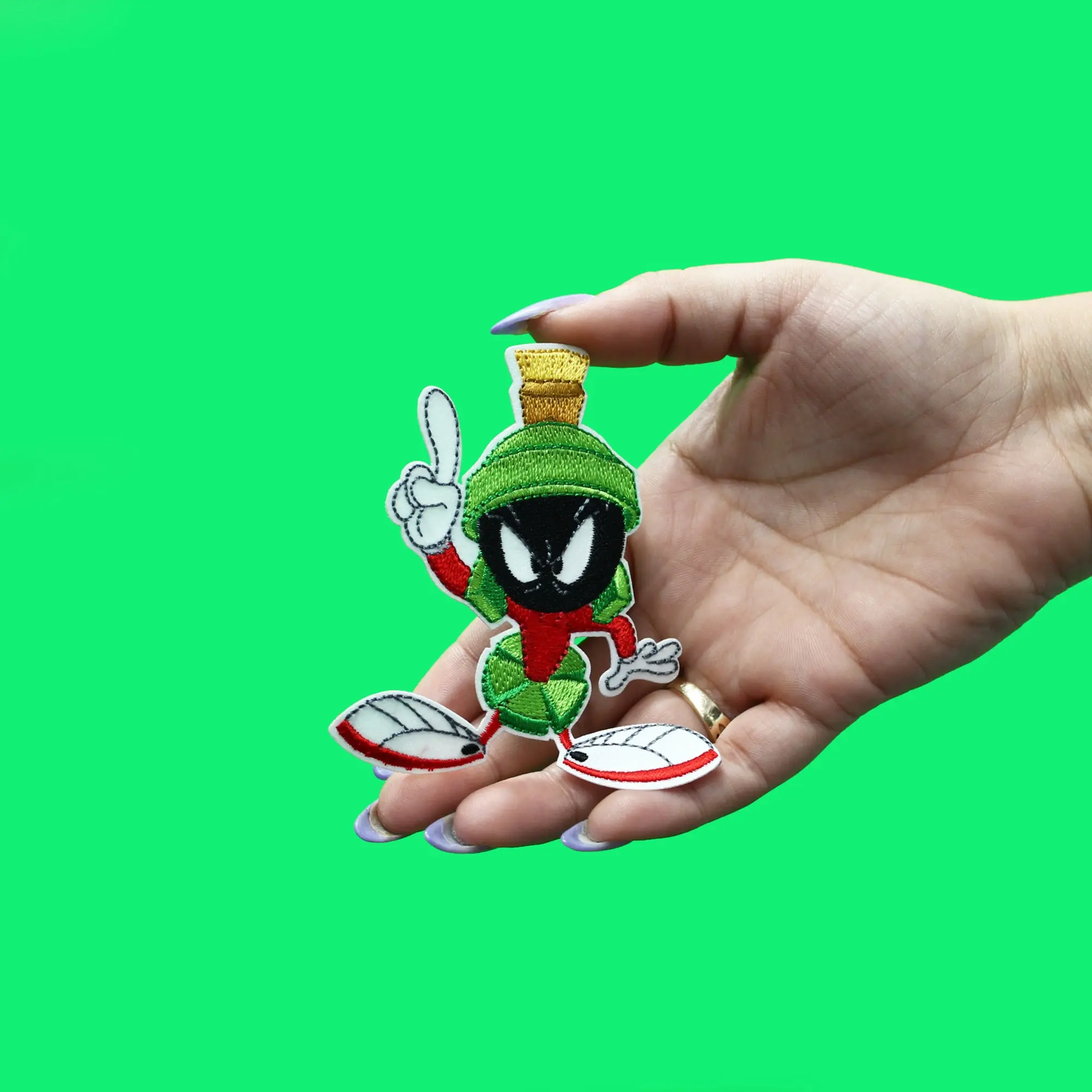 Official Looney Tunes Patch Marvin Martian Full Body Embroidered Iron On - Image 2