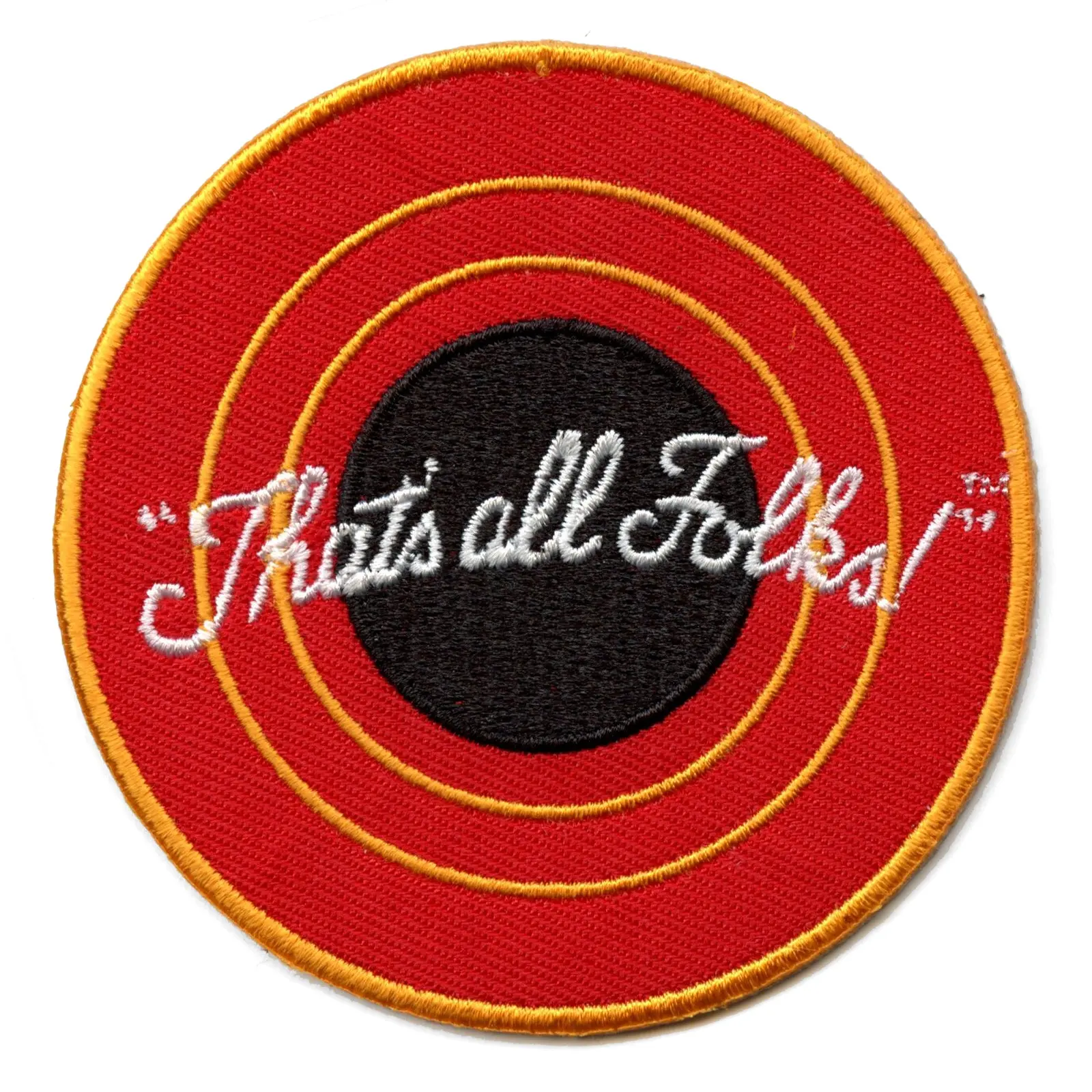 Official Looney Tunes "That's all Folks!" Round Logo Embroidered Iron On Patch