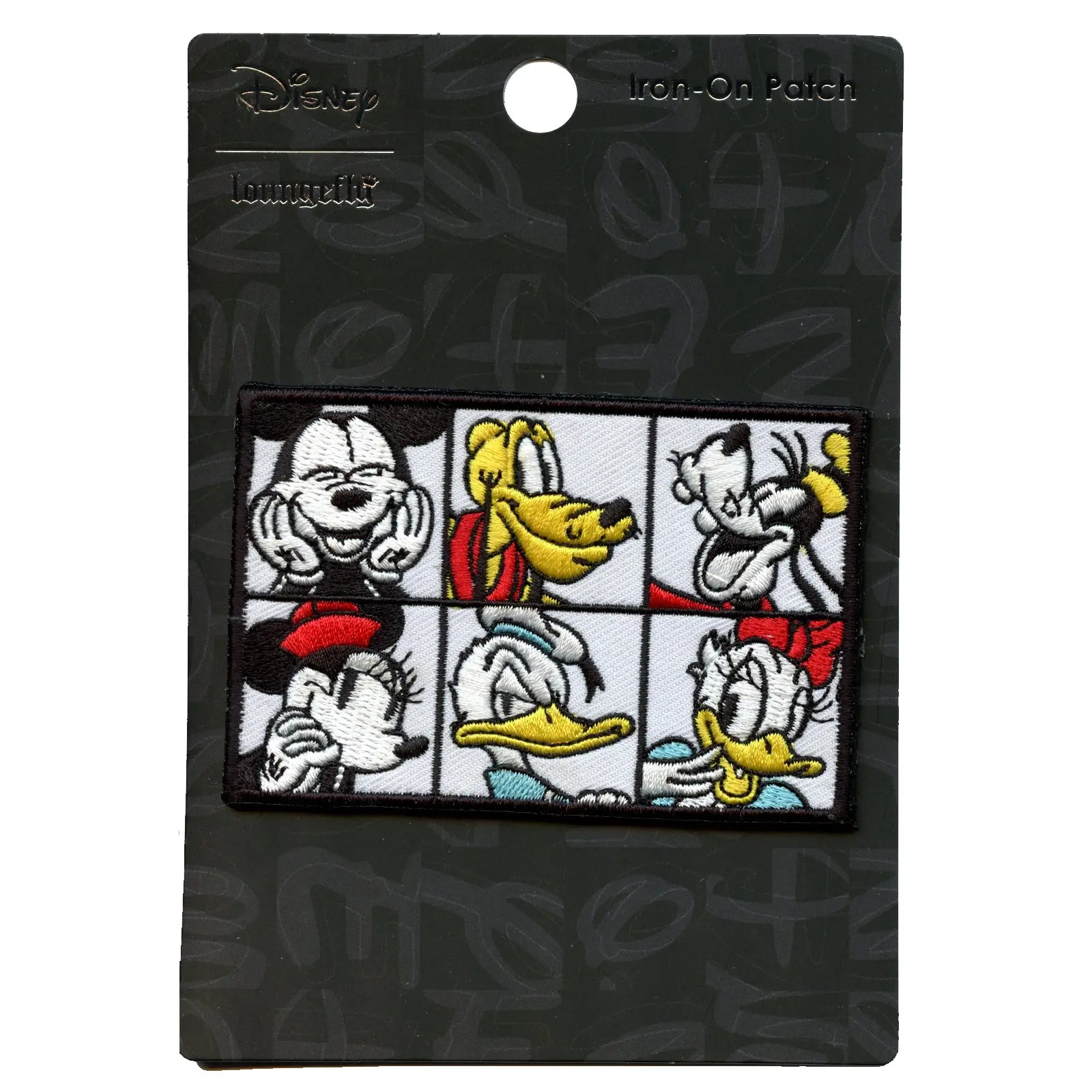 Official Mickey Mouse Classic Characters Squares Embroidered Iron On Patch - Image 2