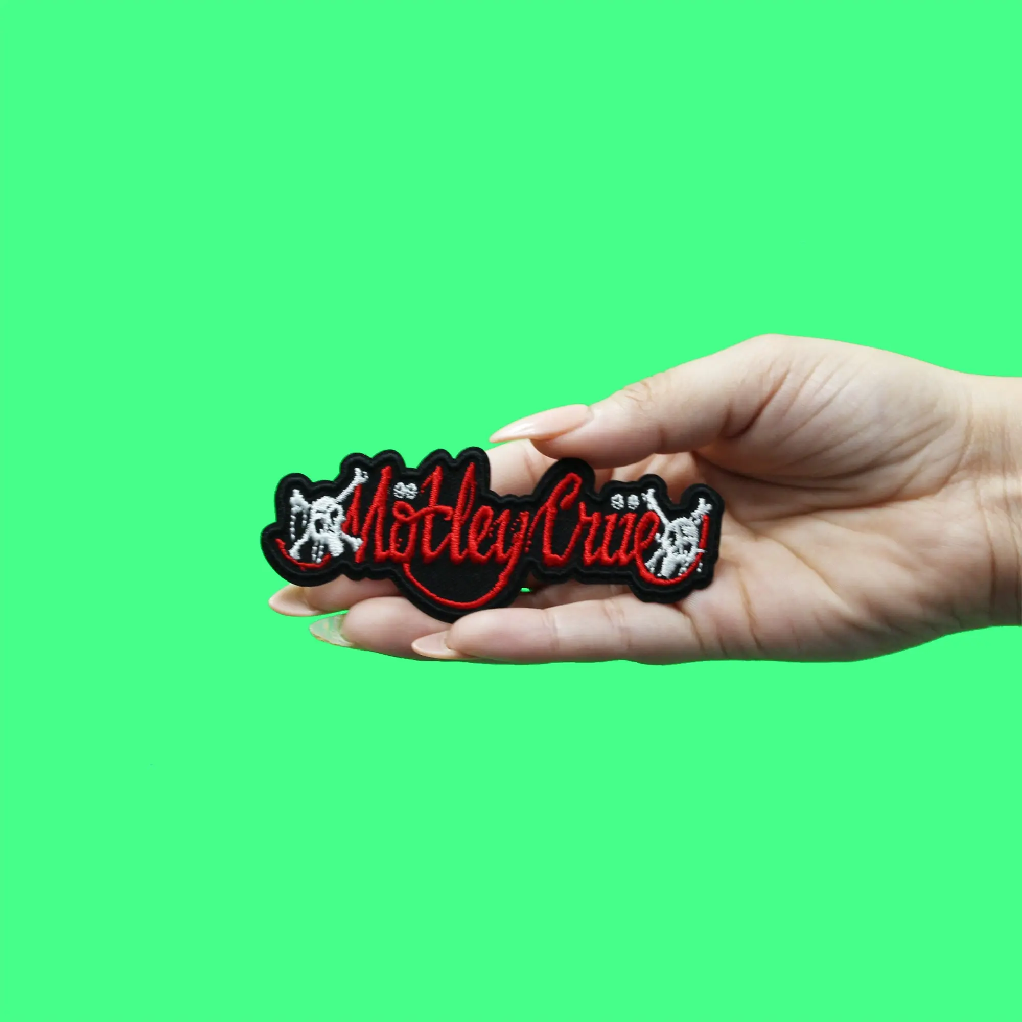Official Motley Crue Patch Red Feelgood Logo Embroidered Iron On - Image 2
