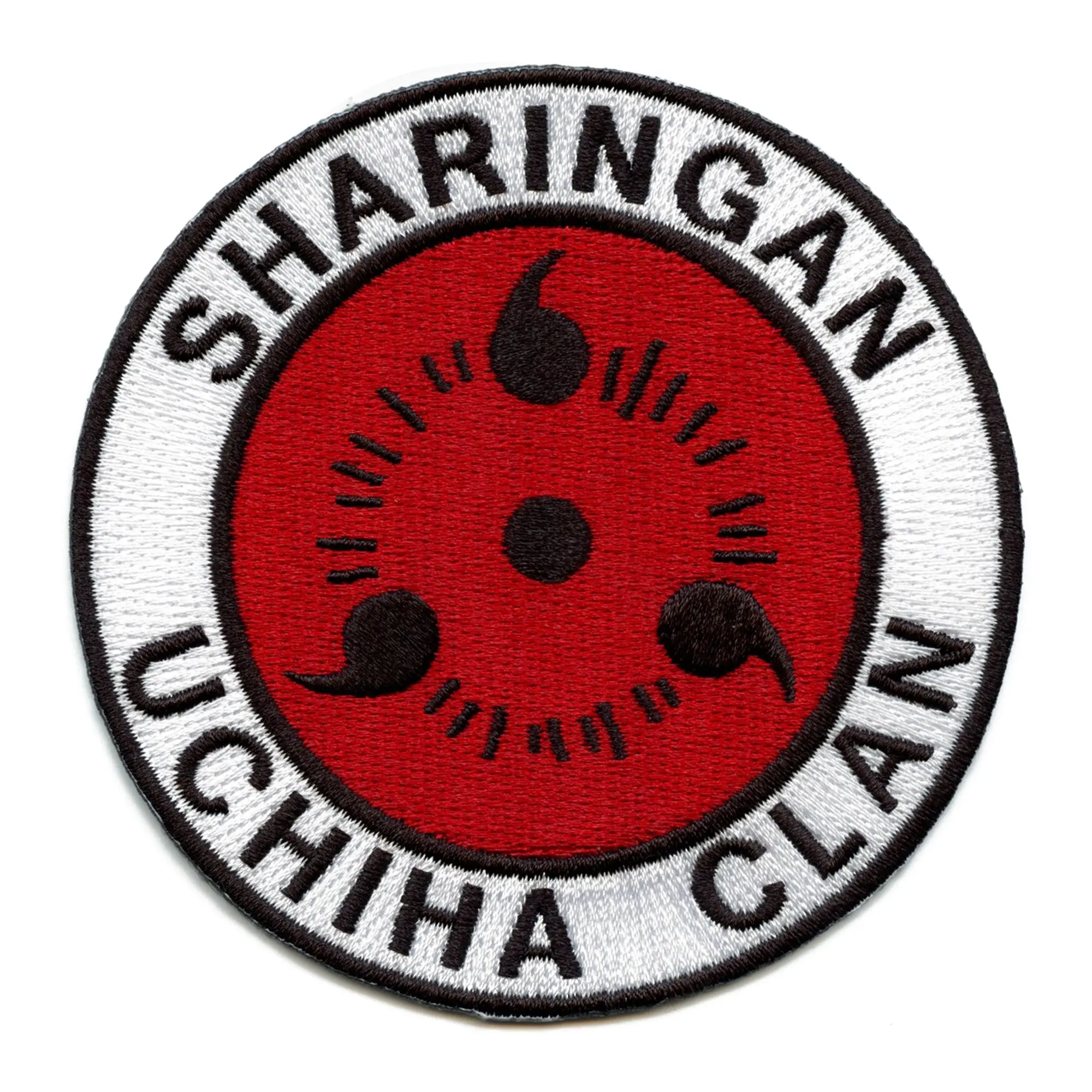 Official Naruto Shippuden Sharingan Patch Uchiha Clan Eye Embroidered Iron On