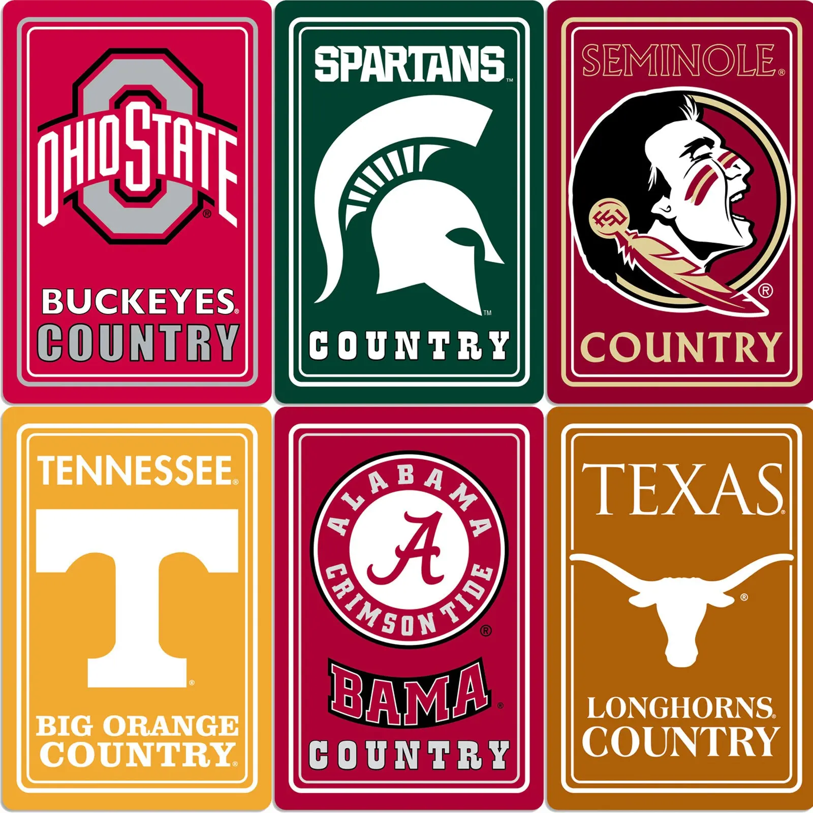 Official NCAA 12 X 18 Durable Metal Garage Man Cave Wall Sign