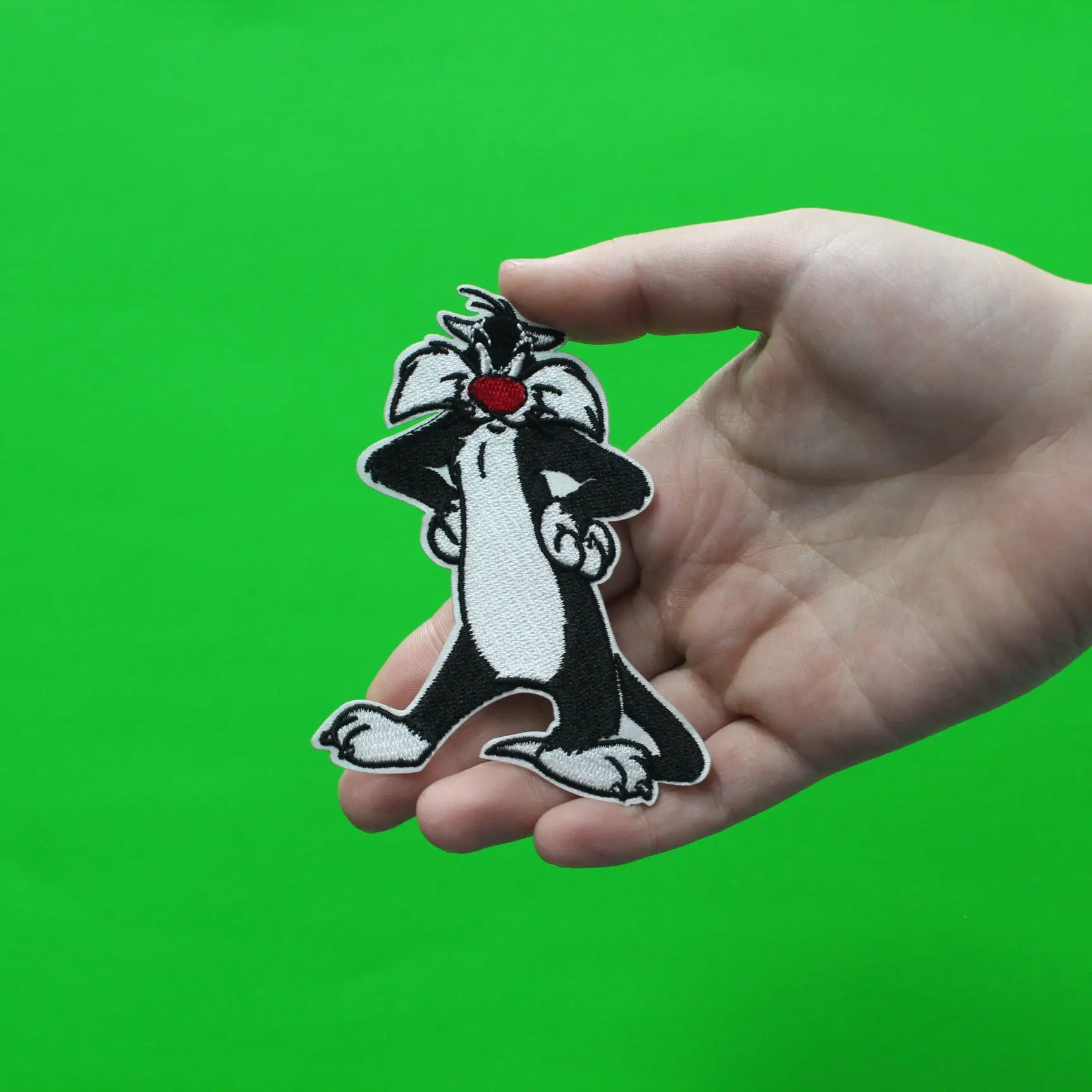 Official Sylvester the Cat Classic Pose Hands on Hips Embroidered Iron On Patch - Image 2