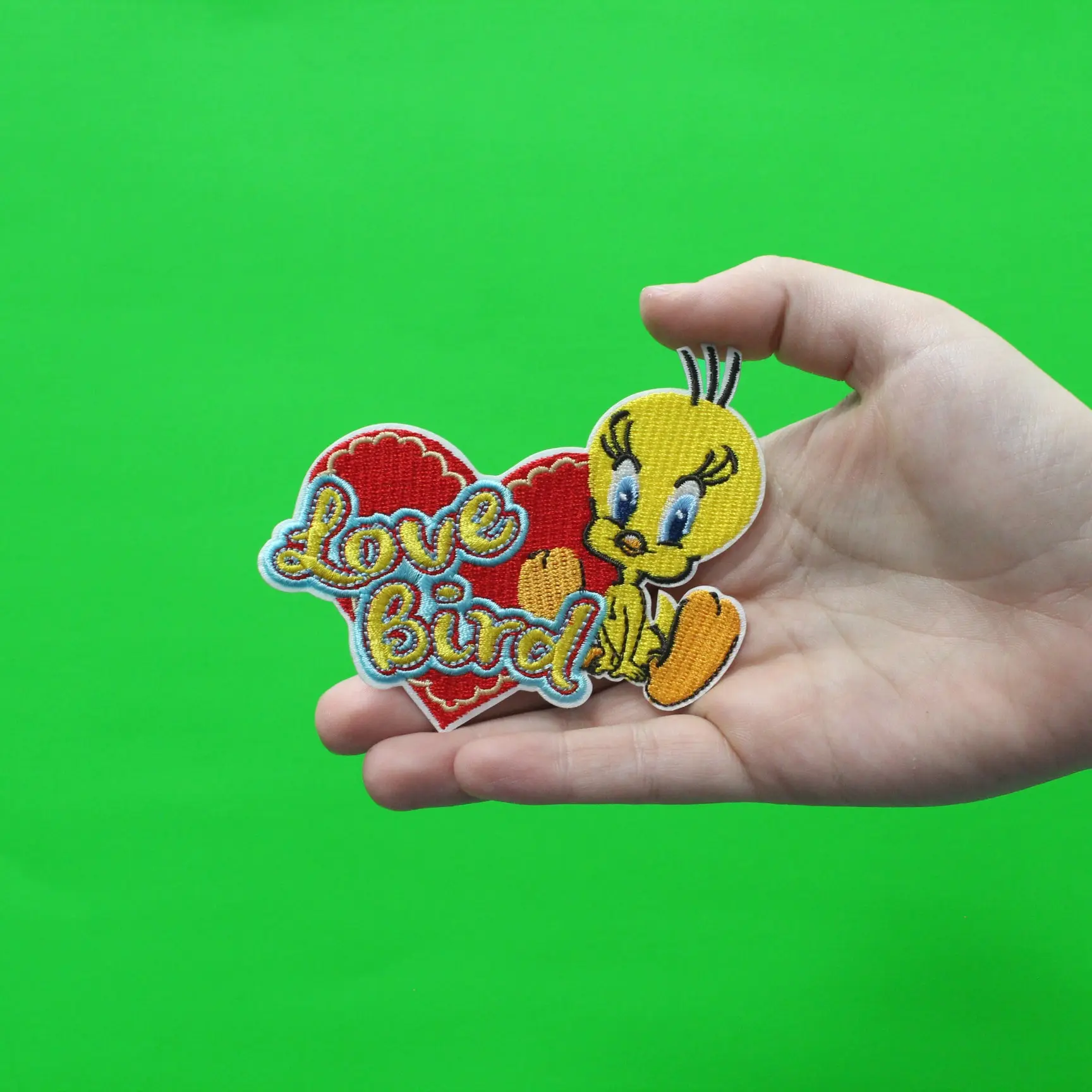 Official Tweety Bird Love Bird Heart Embroidered Iron On Patch - Image 2